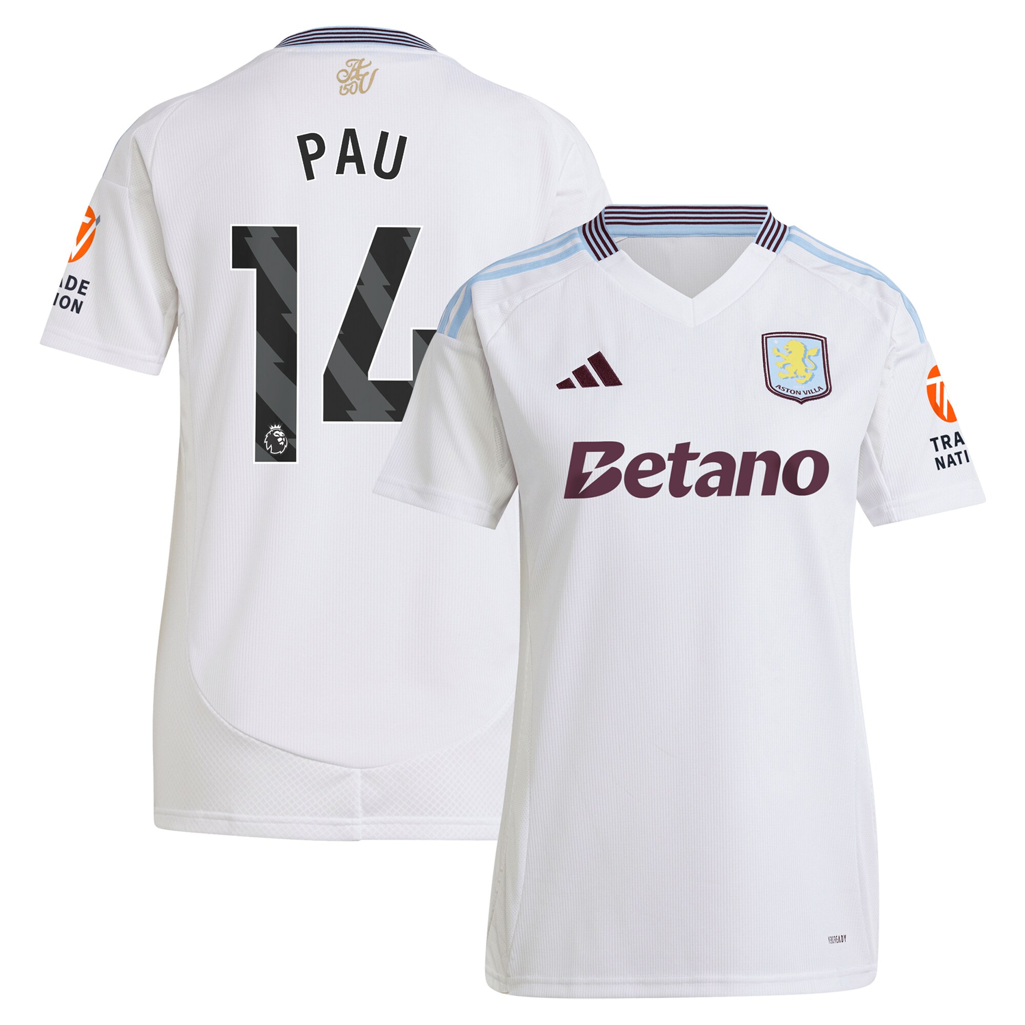 aston villa adidas away shirt 2024-25 – womens with pau 14 printing Collection | Official Aston Villa Shirts