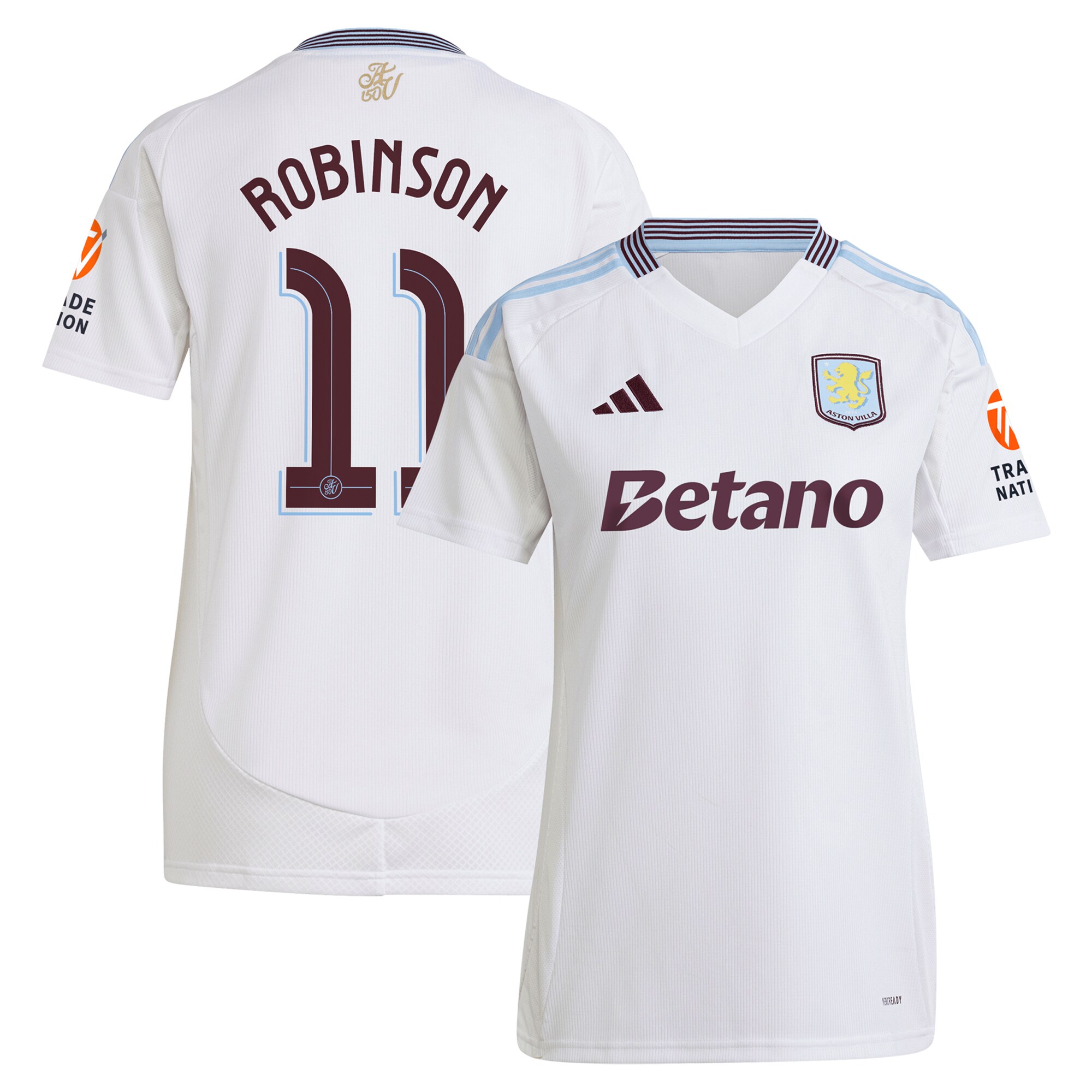 aston villa adidas away shirt 2024-25 – womens with robinson 11 cup printing Collection | Official Aston Villa Shirts