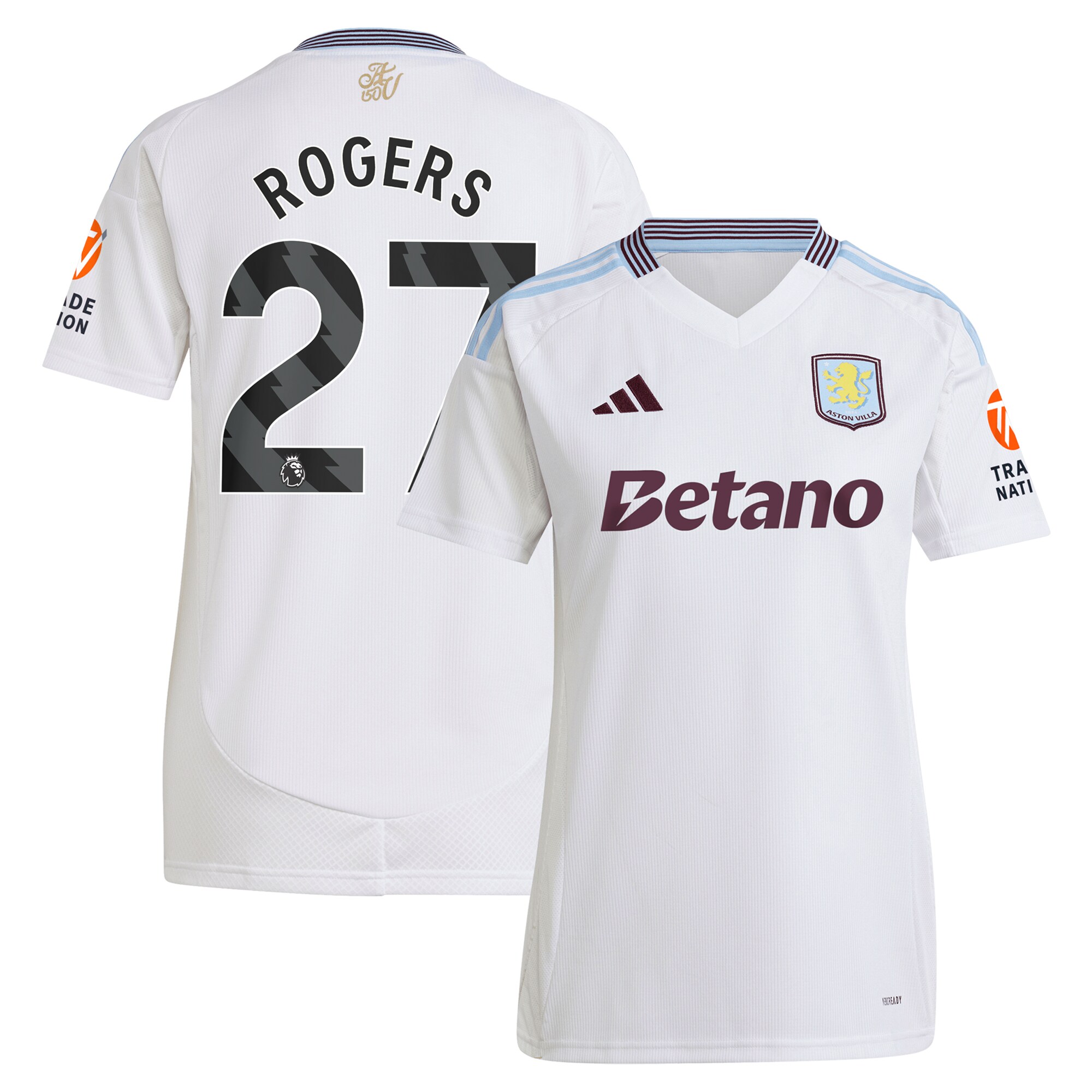 aston villa adidas away shirt 2024-25 – womens with rogers 27 printing Collection | Official Aston Villa Shirts