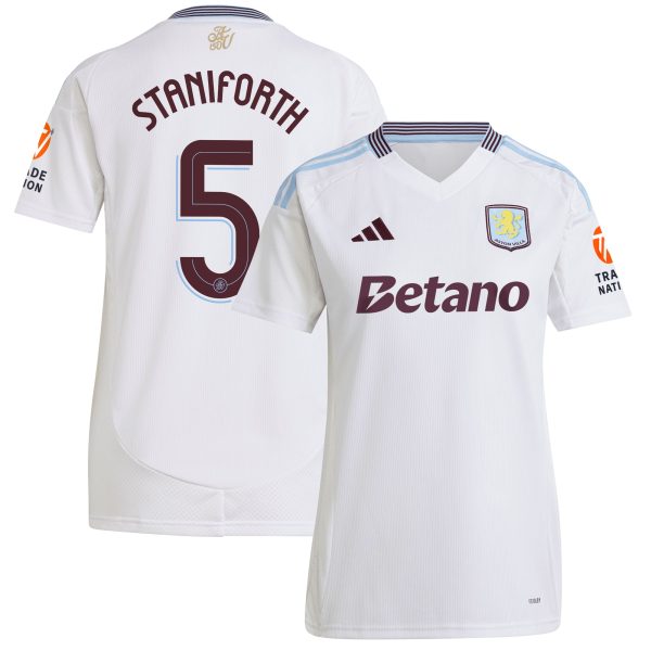 aston villa adidas away shirt 2024-25 – womens with staniforth 5 cup printing Collection | Official Aston Villa Shirts