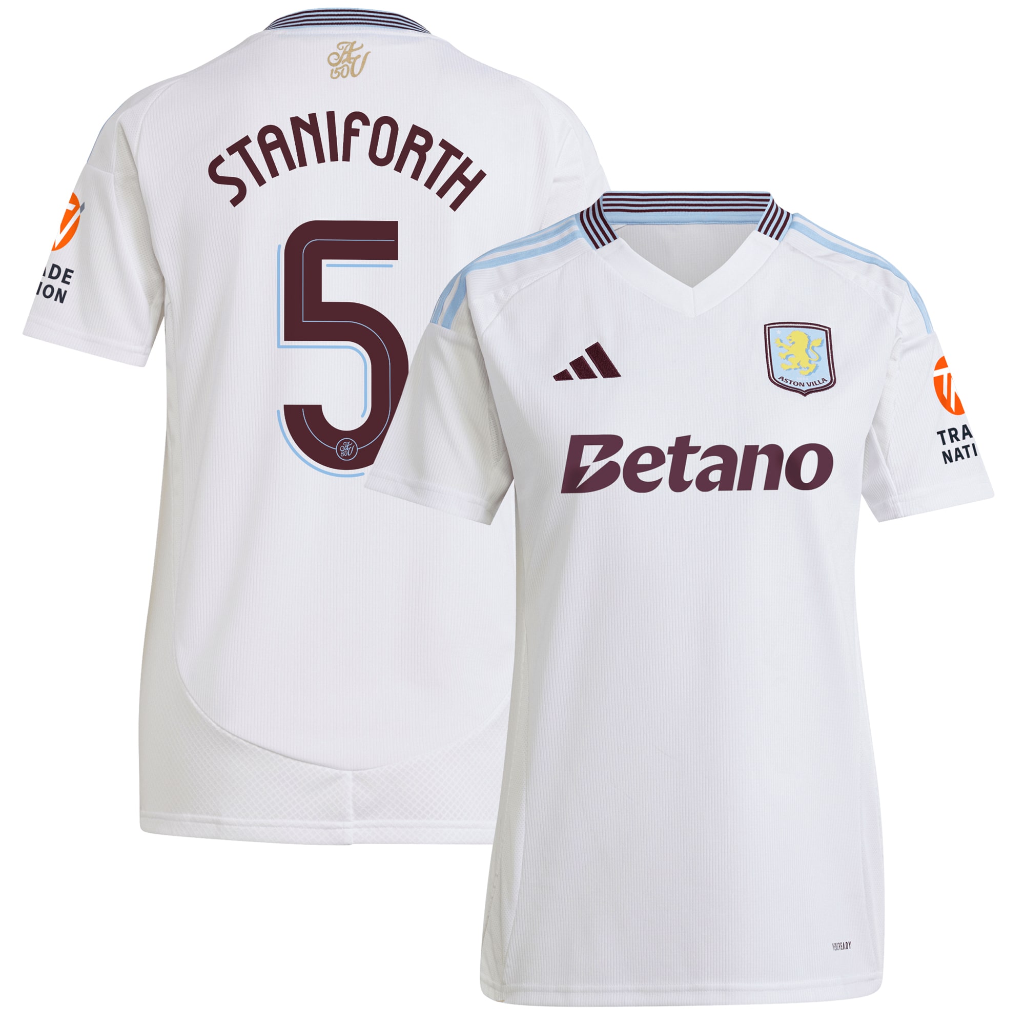 aston villa adidas away shirt 2024-25 – womens with staniforth 5 cup printing Collection | Official Aston Villa Shirts