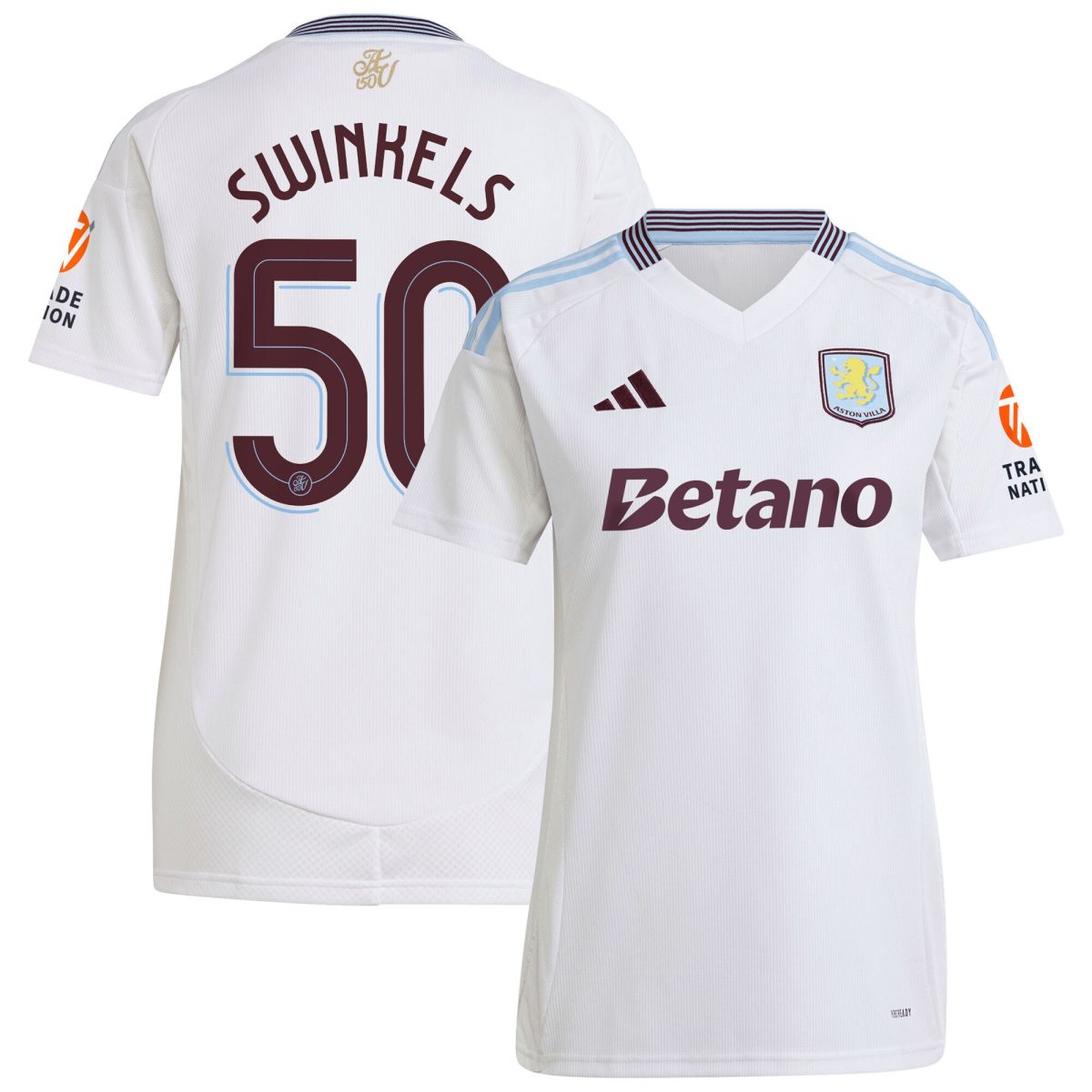 aston villa adidas away shirt 2024-25 – womens with swinkels 50 cup printing Collection | Official Aston Villa Shirts