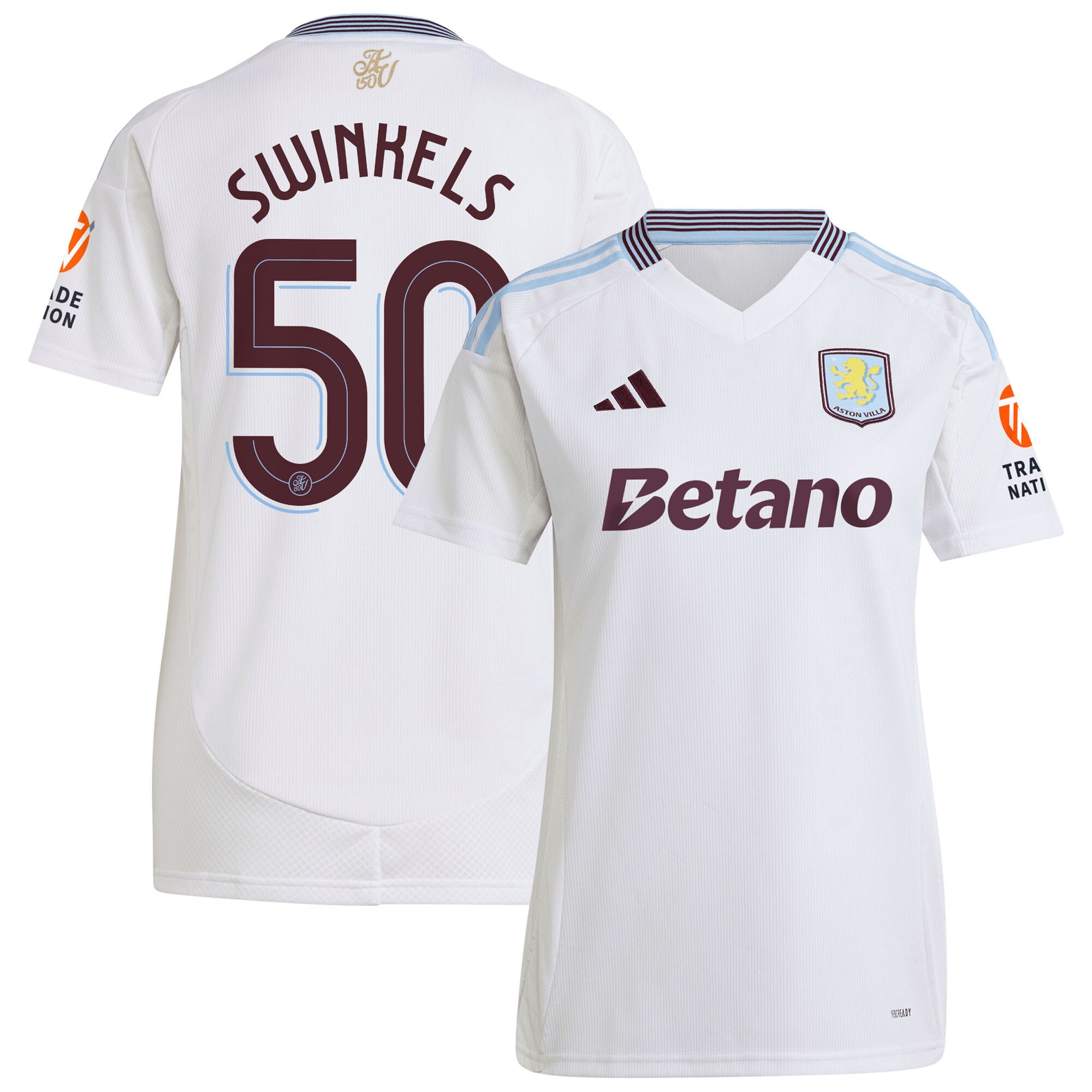 aston villa adidas away shirt 2024-25 – womens with swinkels 50 cup printing Collection | Official Aston Villa Shirts