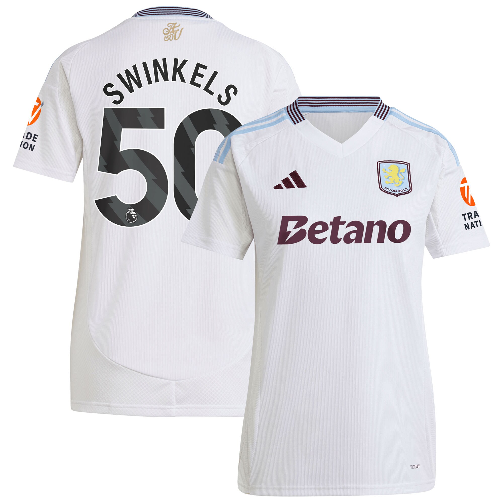 aston villa adidas away shirt 2024-25 – womens with swinkels 50 printing Collection | Official Aston Villa Shirts