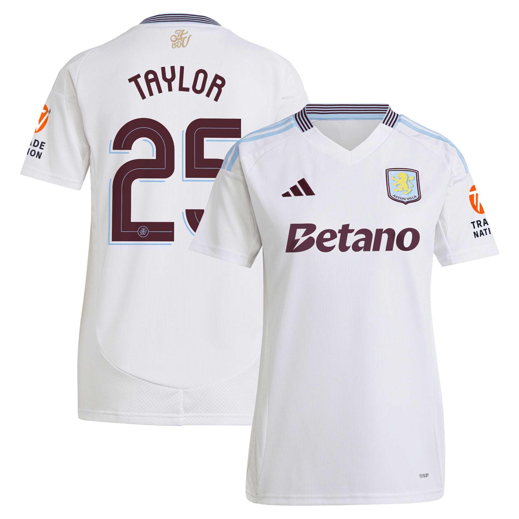 aston villa adidas away shirt 2024-25 – womens with taylor 25 cup printing Collection | Official Aston Villa Shirts