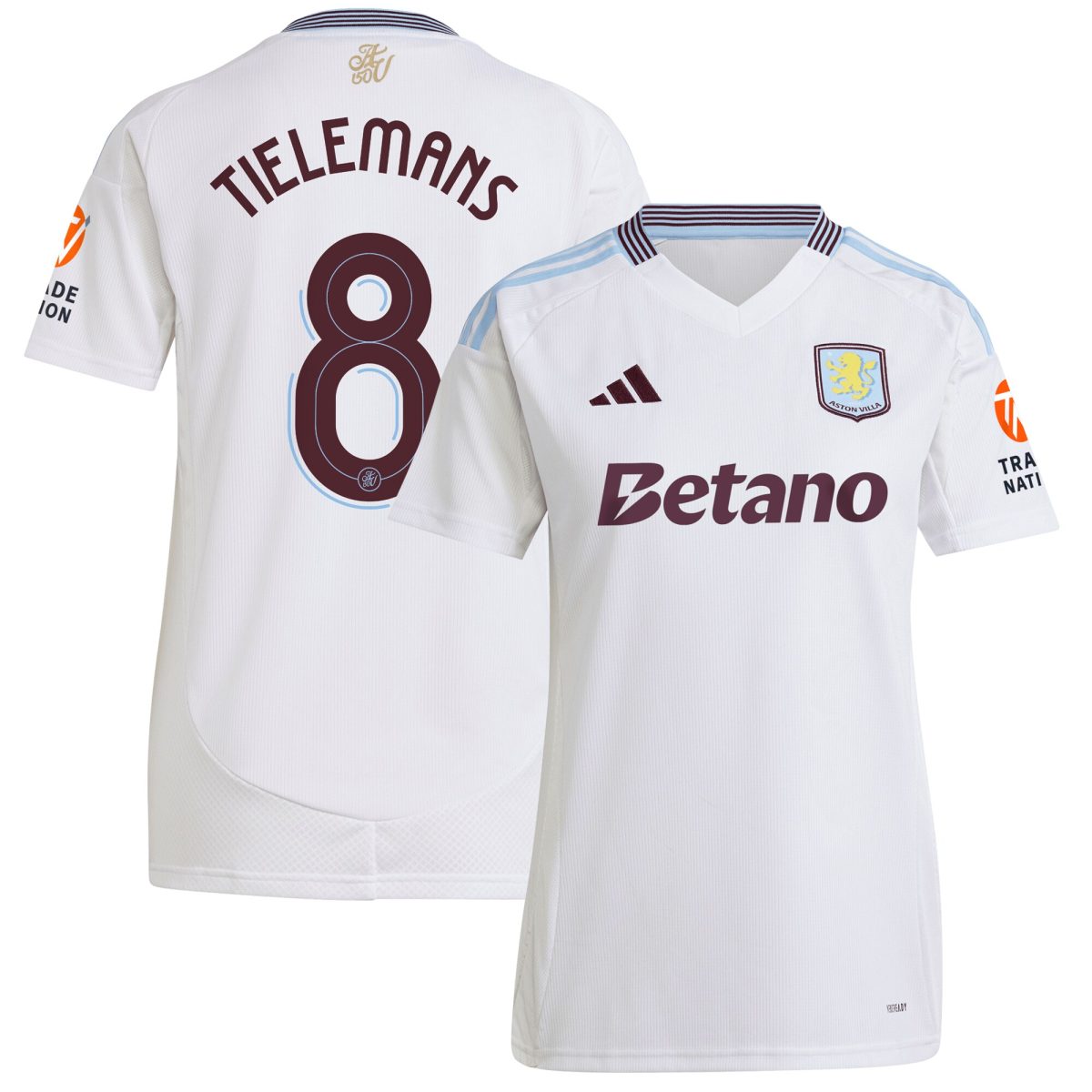 aston villa adidas away shirt 2024-25 – womens with tielemans 8 cup printing Collection | Official Aston Villa Shirts