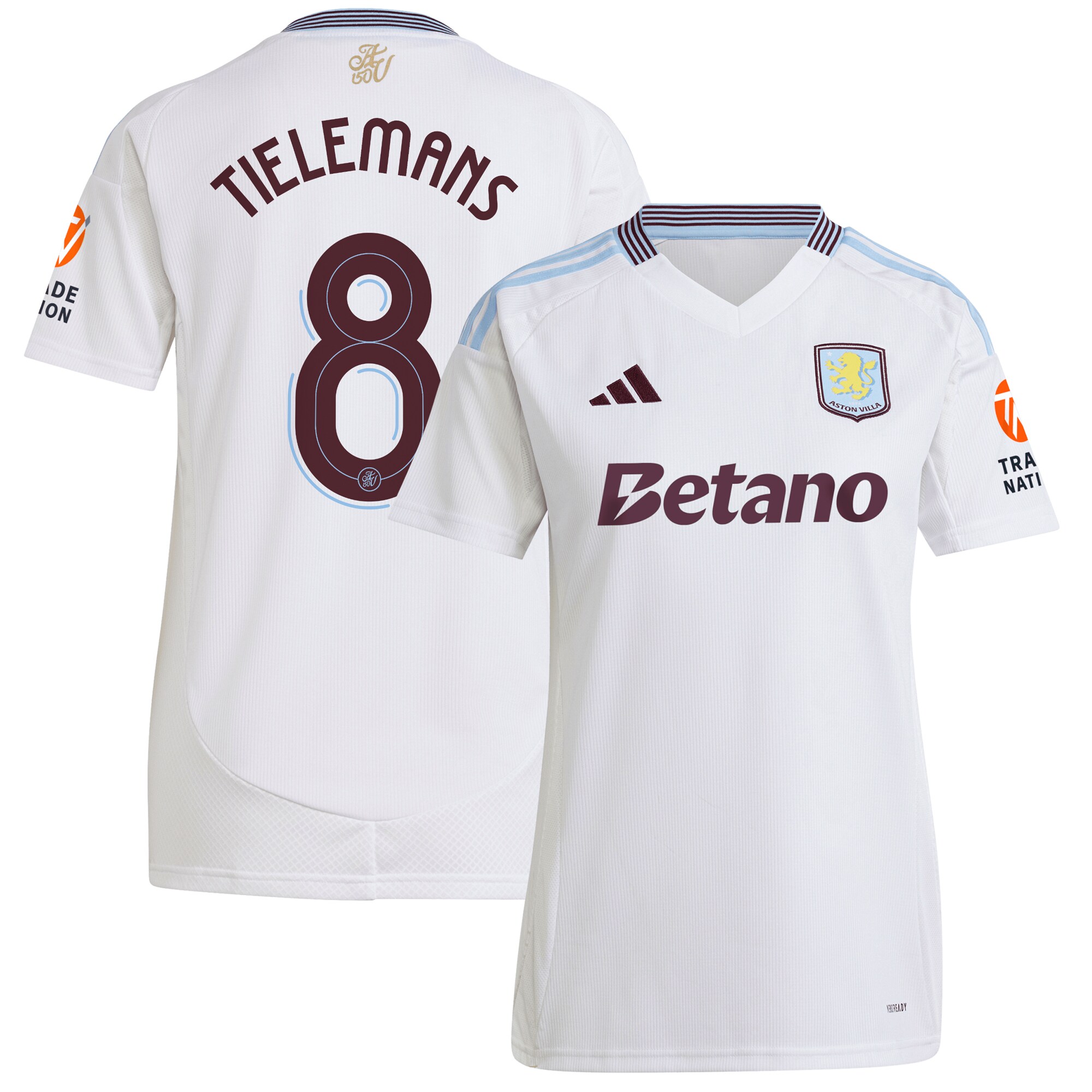 aston villa adidas away shirt 2024-25 – womens with tielemans 8 cup printing Collection | Official Aston Villa Shirts