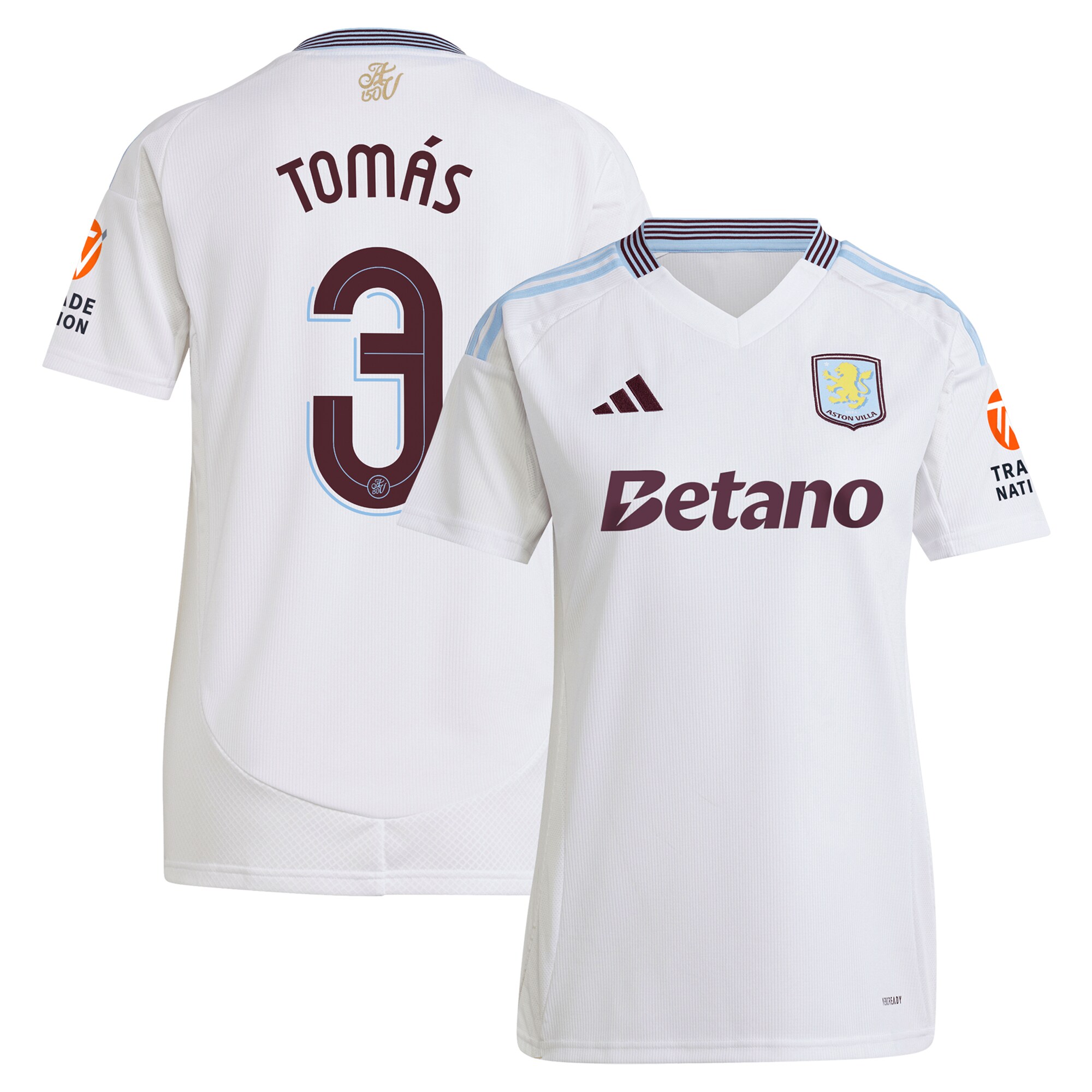 aston villa adidas away shirt 2024-25 – womens with tomás 3 cup printing Collection | Official Aston Villa Shirts