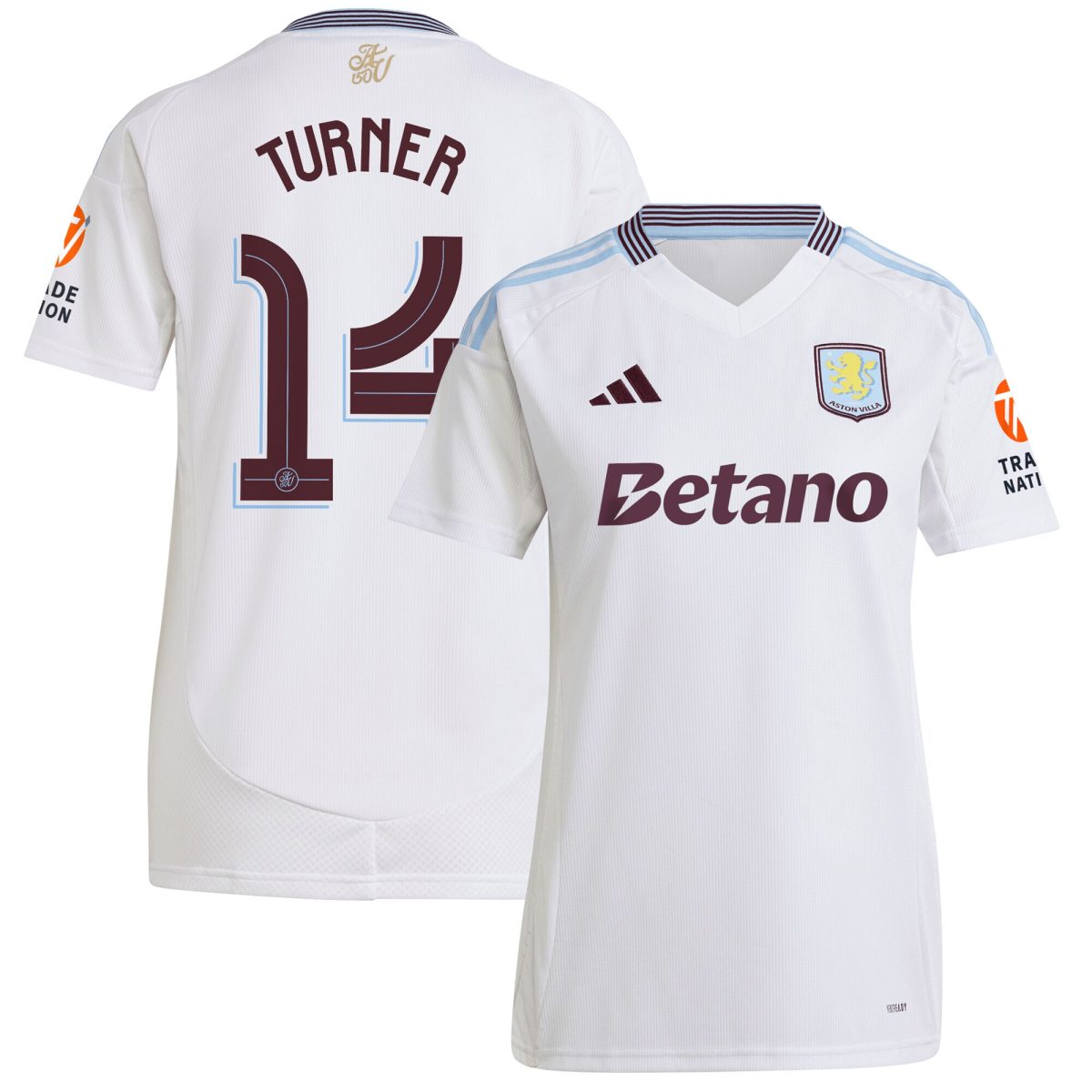 aston villa adidas away shirt 2024-25 – womens with turner 14 cup printing Collection | Official Aston Villa Shirts