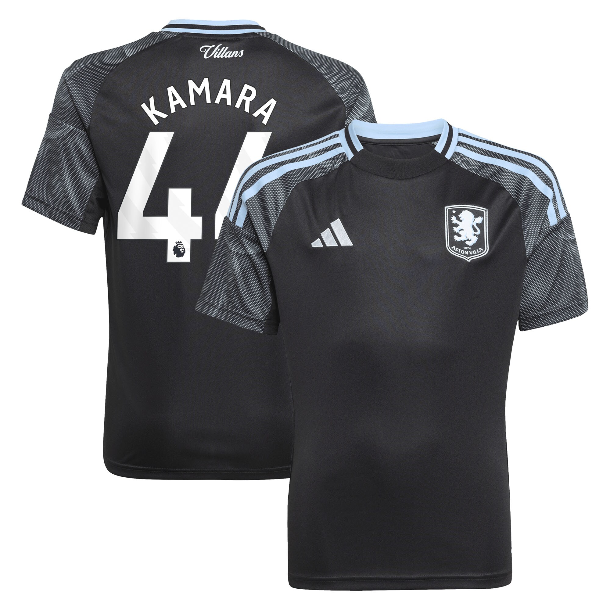 aston villa adidas away shirt 2025-26 – kids with kamara 44 printing Collection | Official Aston Villa Shirts