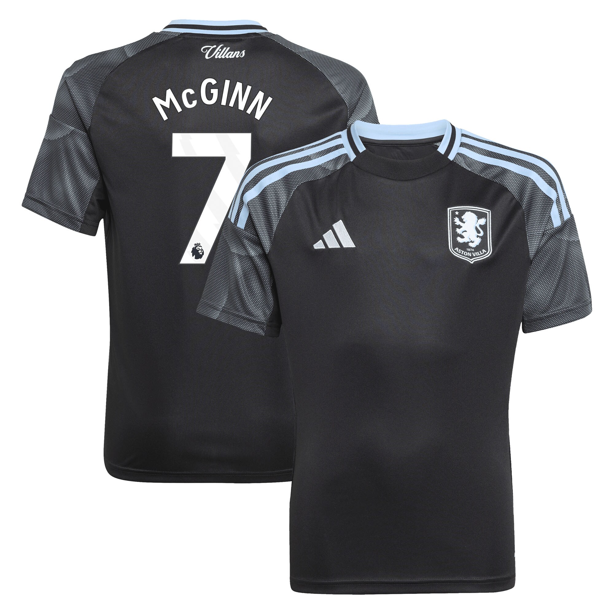 aston villa adidas away shirt 2025-26 – kids with mcginn 7 printing Collection | Official Aston Villa Shirts