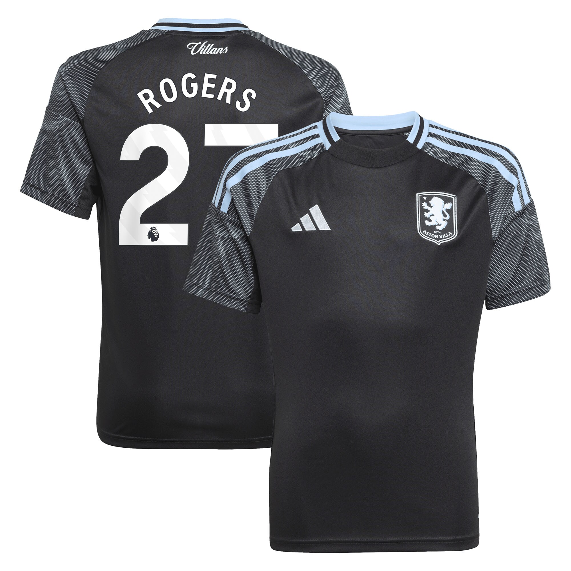 aston villa adidas away shirt 2025-26 – kids with rogers 27 printing Collection | Official Aston Villa Shirts