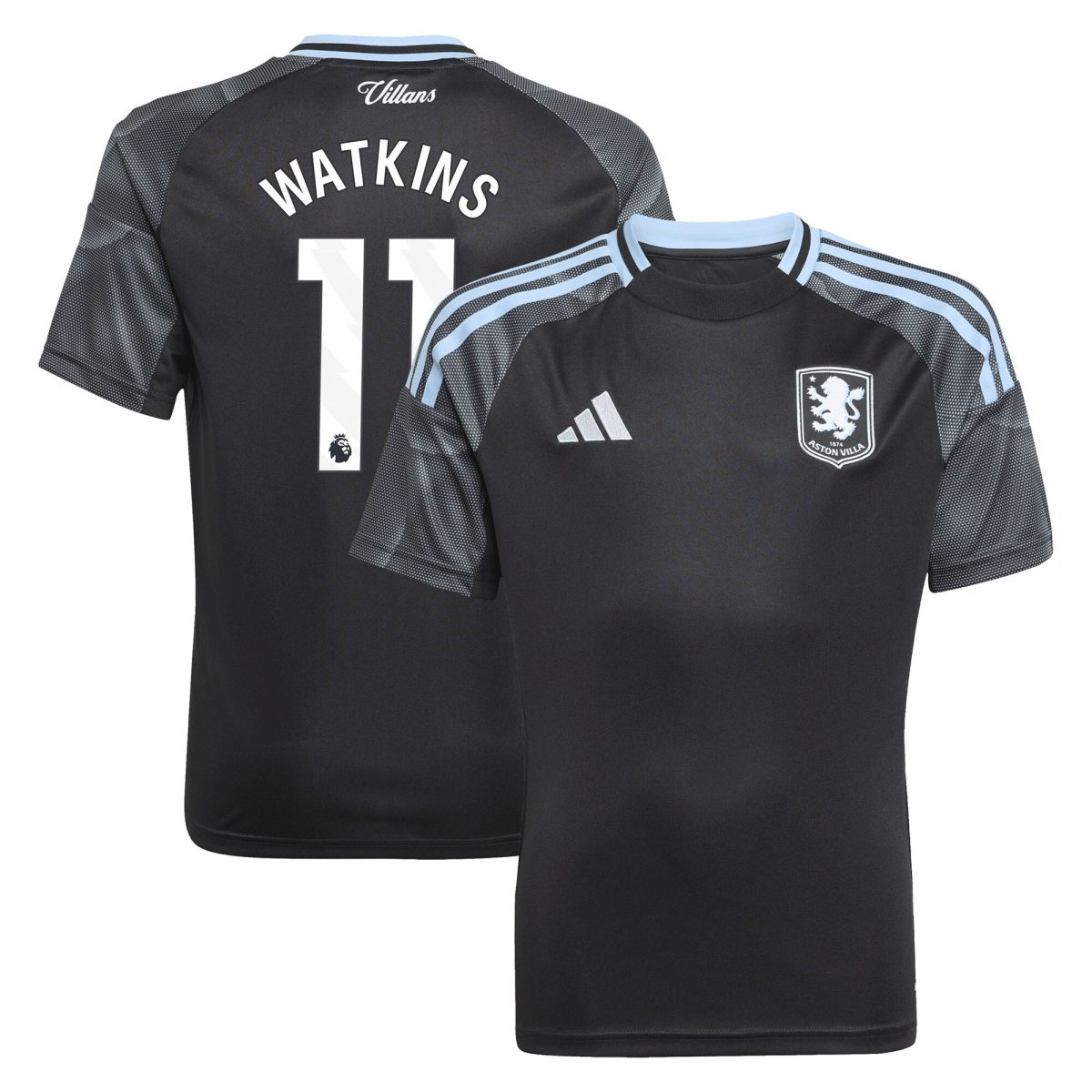 aston villa adidas away shirt 2025-26 – kids with watkins 11 printing Collection | Official Aston Villa Shirts