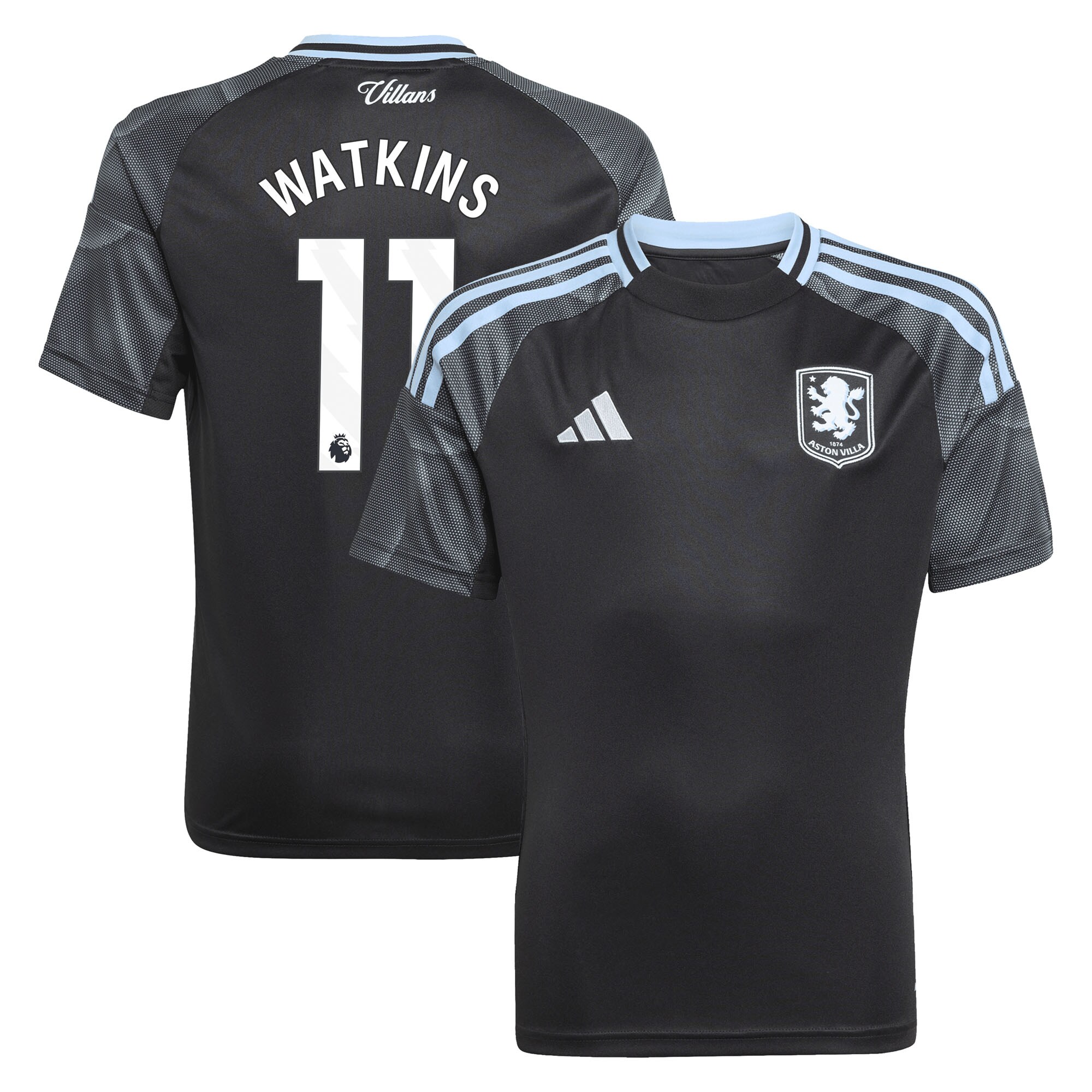 aston villa adidas away shirt 2025-26 – kids with watkins 11 printing Collection | Official Aston Villa Shirts