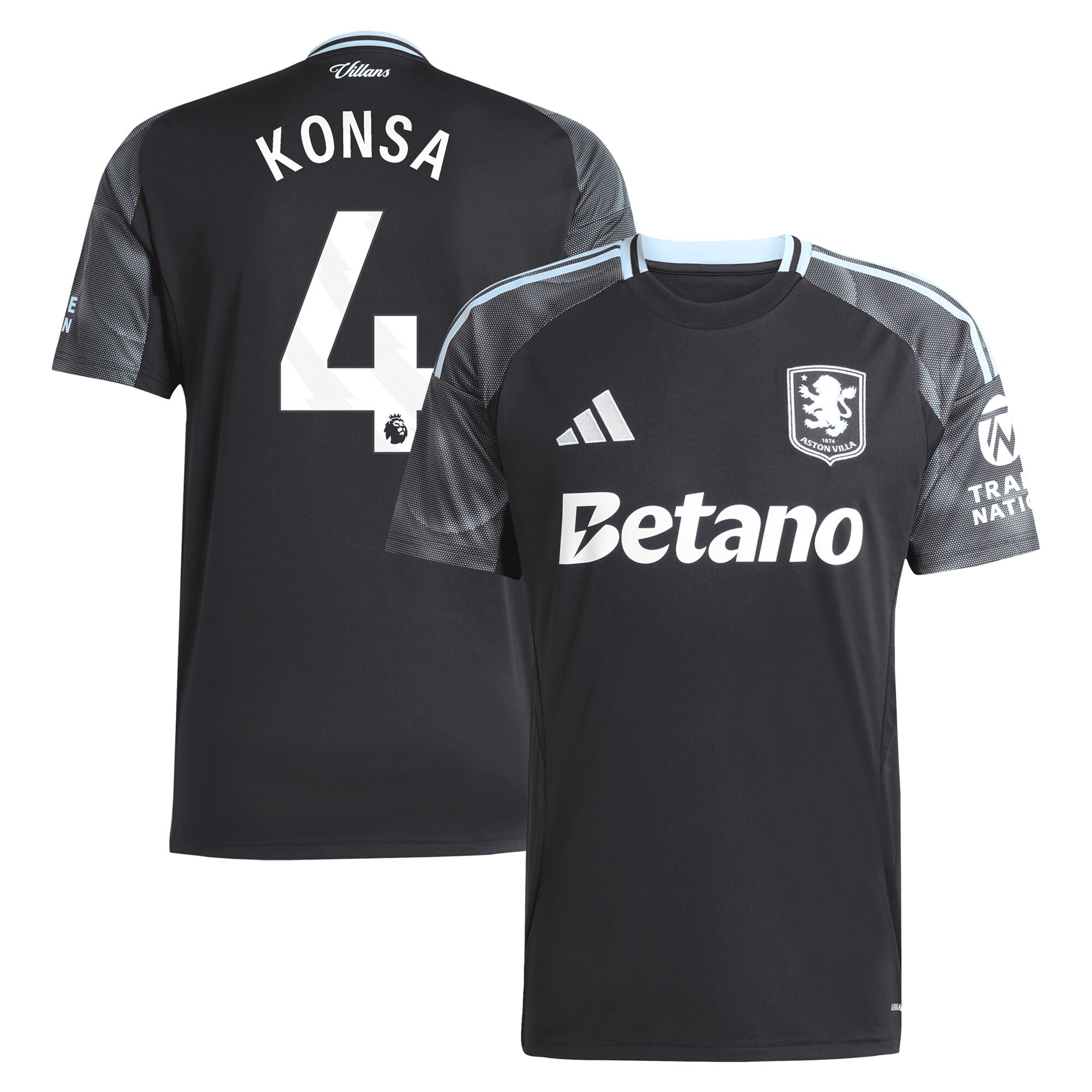 aston villa adidas away shirt 2025-26 with konsa 4 printing Collection | Official Aston Villa Shirts
