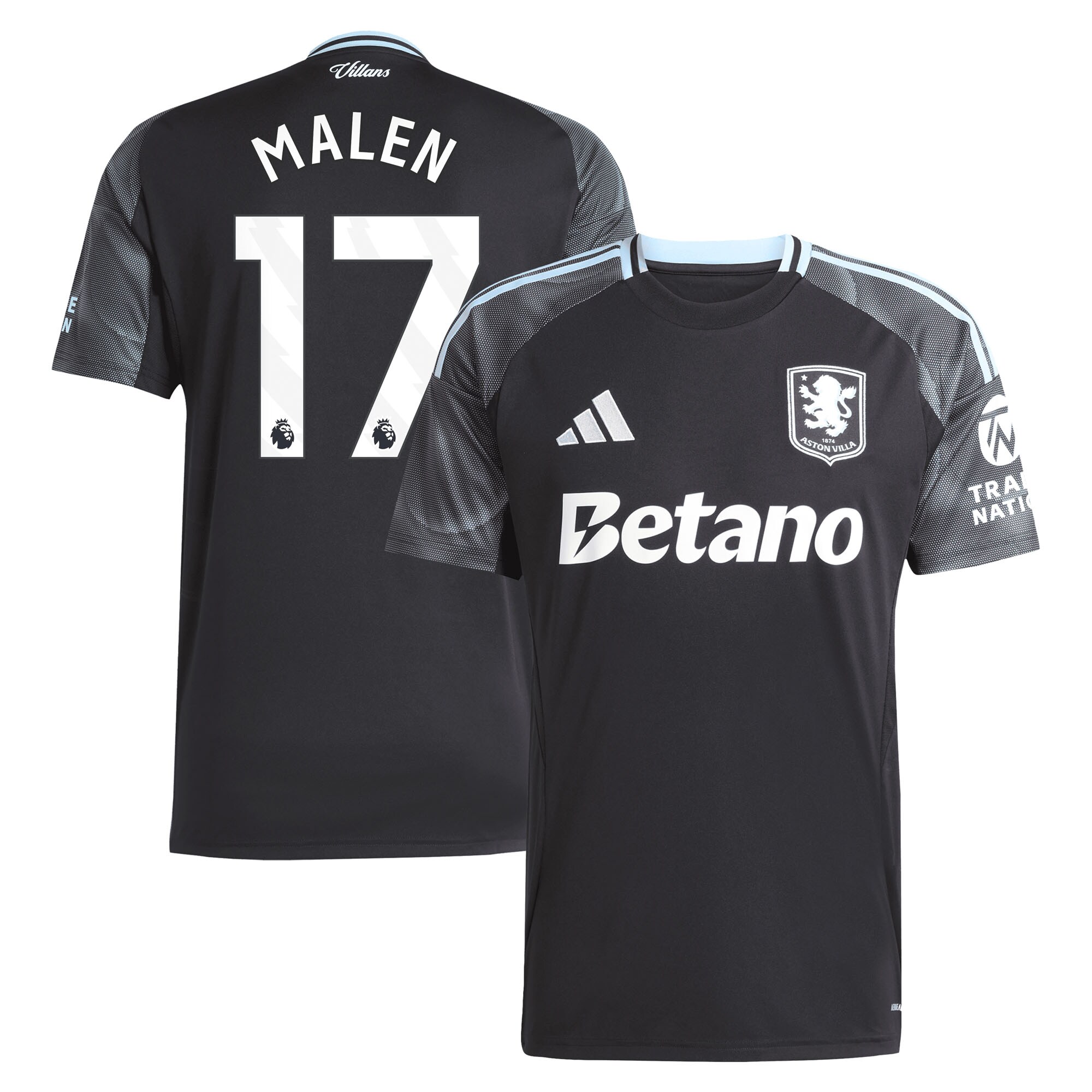 aston villa adidas away shirt 2025-26 with malen 17 printing Collection | Official Aston Villa Shirts