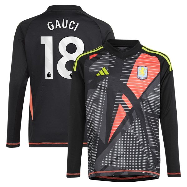 aston villa adidas goalkeeper shirt 2024-25 – long sleeve – kids with gauci 18 printing – 202029323 Collection | Official Aston Villa Shirts