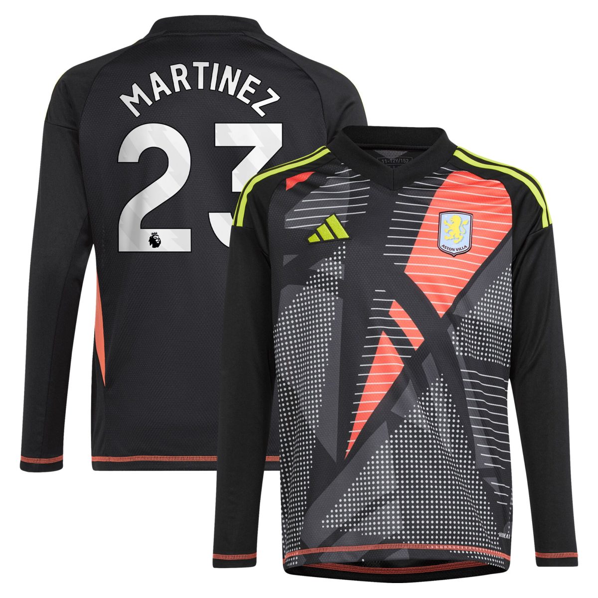 aston villa adidas goalkeeper shirt 2024-25 – long sleeve – kids with martinez 23 printing – 202029325 Collection | Official Aston Villa Shirts