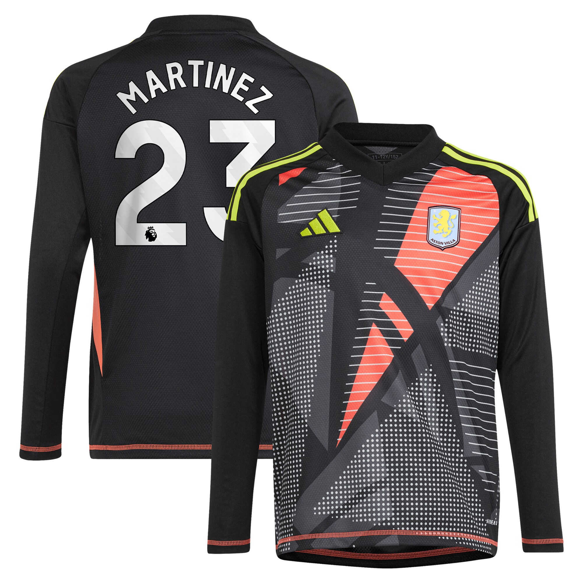 aston villa adidas goalkeeper shirt 2024-25 – long sleeve – kids with martinez 23 printing – 202029325 Collection | Official Aston Villa Shirts
