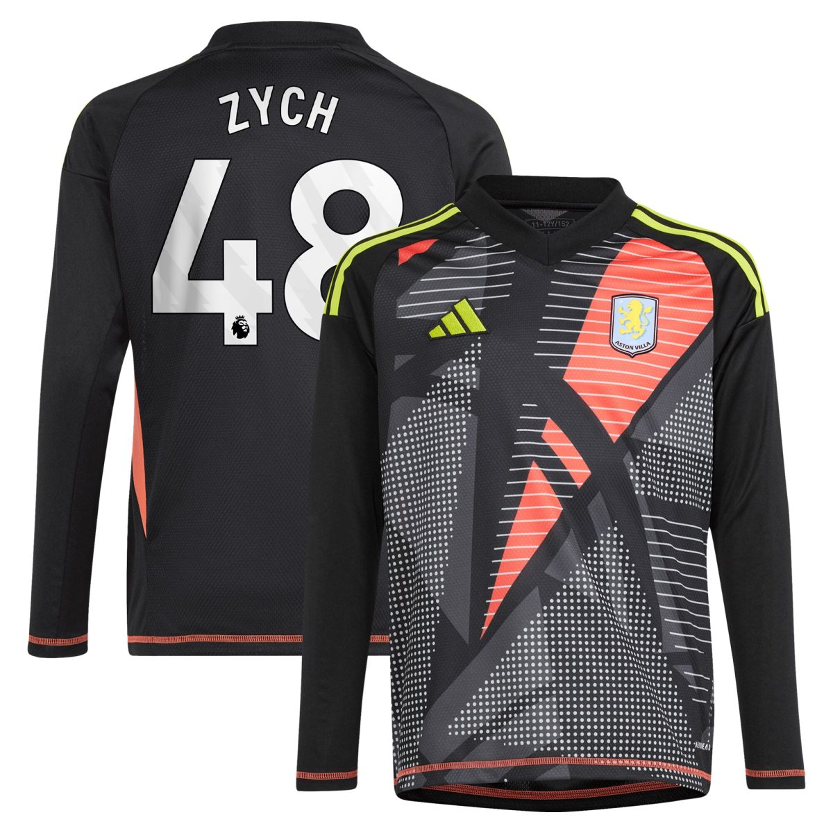 aston villa adidas goalkeeper shirt 2024-25 – long sleeve – kids with zych 48 printing – 202153091 Collection | Official Aston Villa Shirts