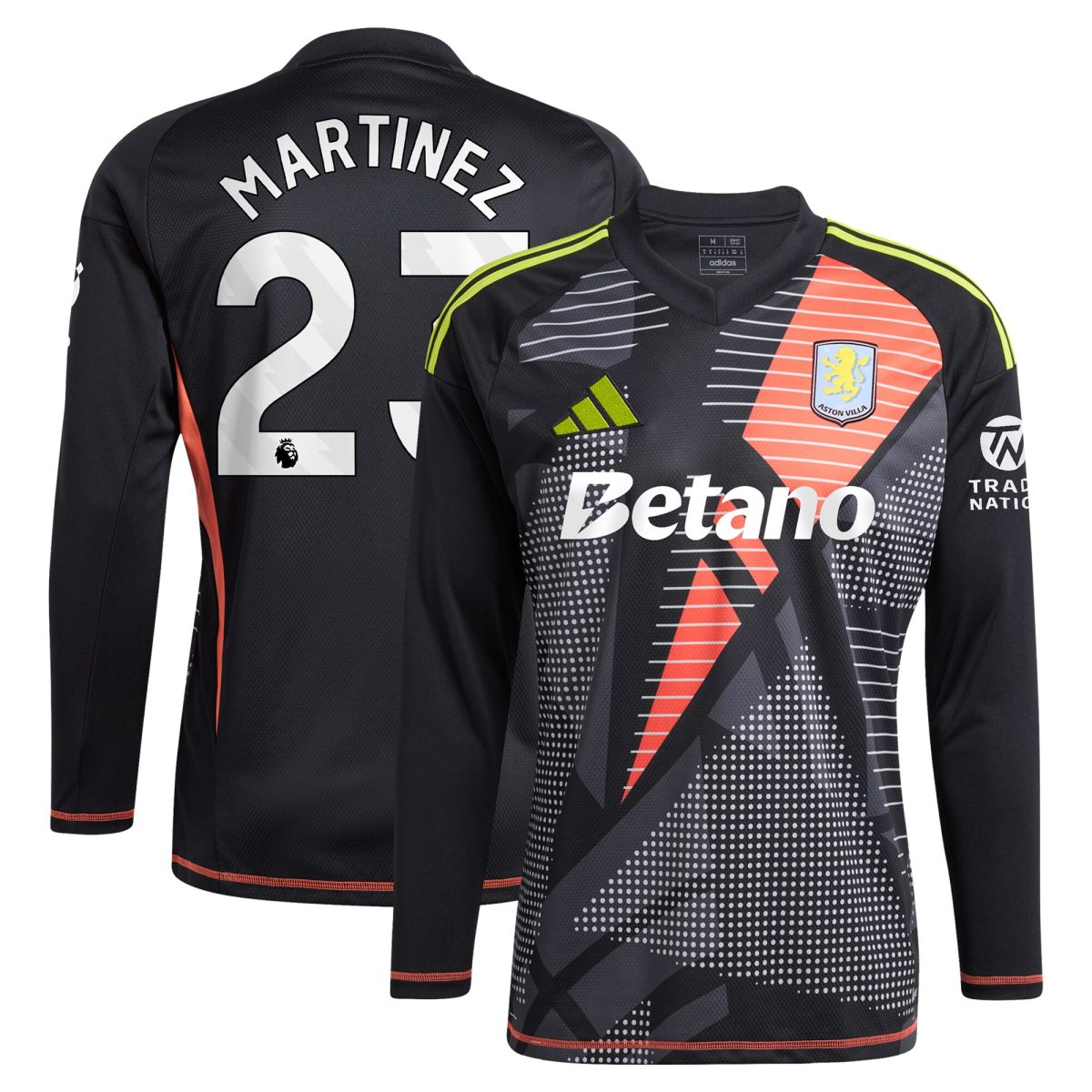 aston villa adidas goalkeeper shirt 2024-25 – long sleeve with martinez 23 printing – 202028938 Collection | Official Aston Villa Shirts