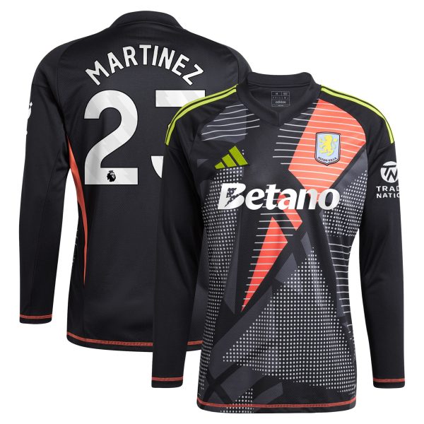 aston villa adidas goalkeeper shirt 2024-25 – long sleeve with martinez 23 printing – 202028938 Collection | Official Aston Villa Shirts