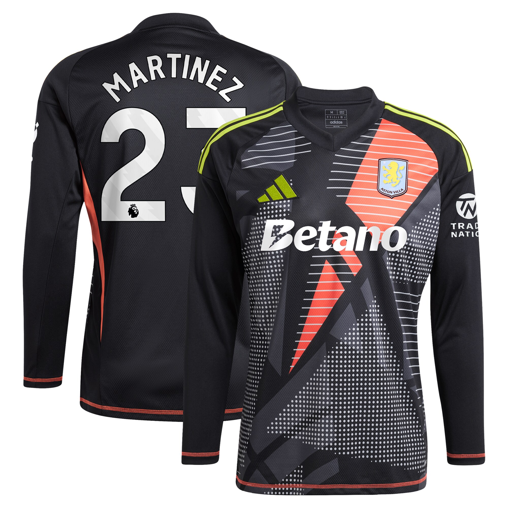 aston villa adidas goalkeeper shirt 2024-25 – long sleeve with martinez 23 printing – 202028938 Collection | Official Aston Villa Shirts
