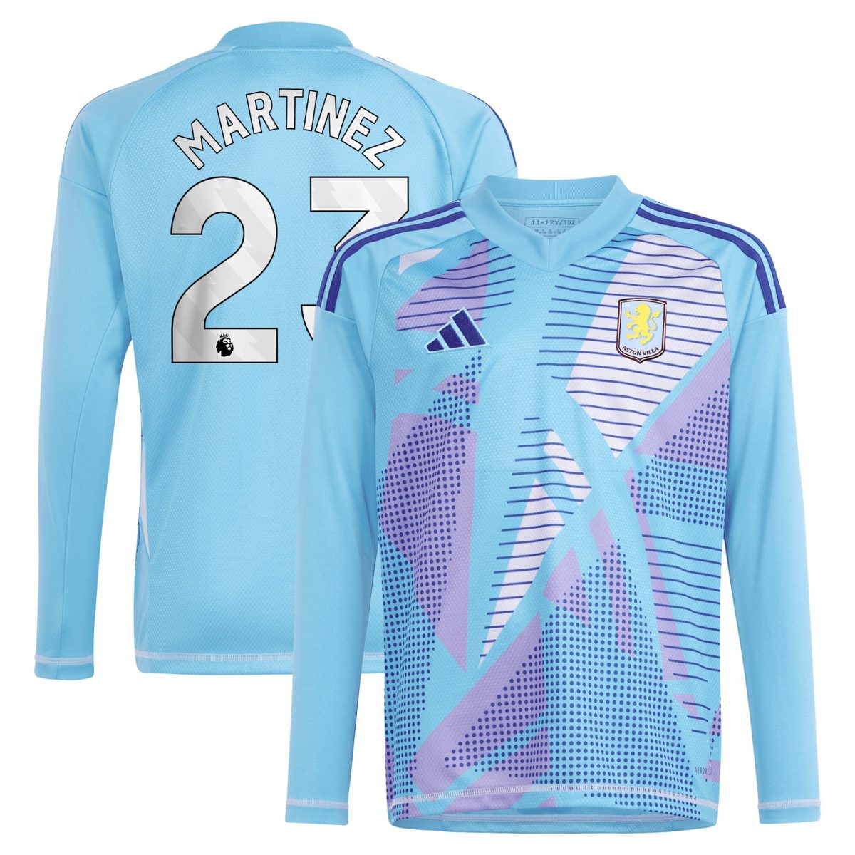aston villa adidas goalkeeper shirt 2024-25 – long sleeve with martinez 23 printing – 202030980 Collection | Official Aston Villa Shirts