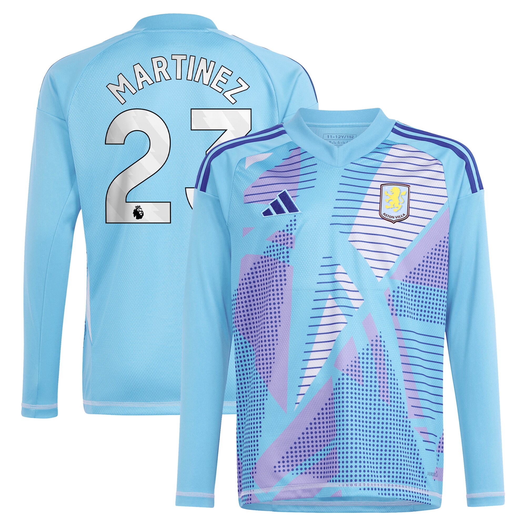 aston villa adidas goalkeeper shirt 2024-25 – long sleeve with martinez 23 printing – 202030980 Collection | Official Aston Villa Shirts