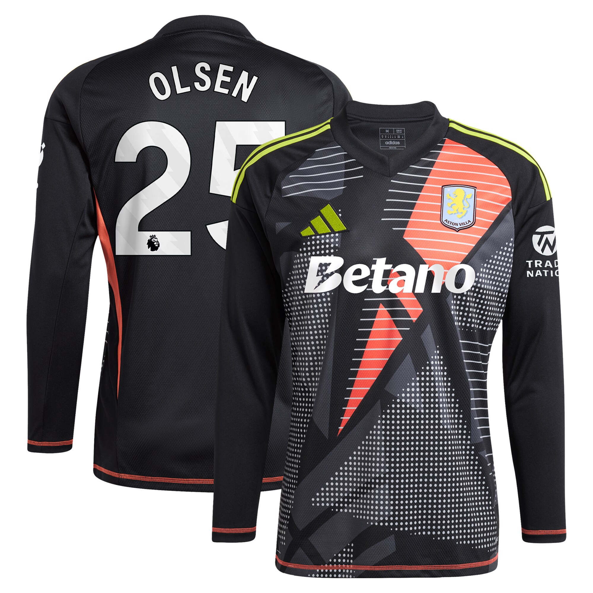 aston villa adidas goalkeeper shirt 2024-25 – long sleeve with olsen 25 printing – 202028939 Collection | Official Aston Villa Shirts