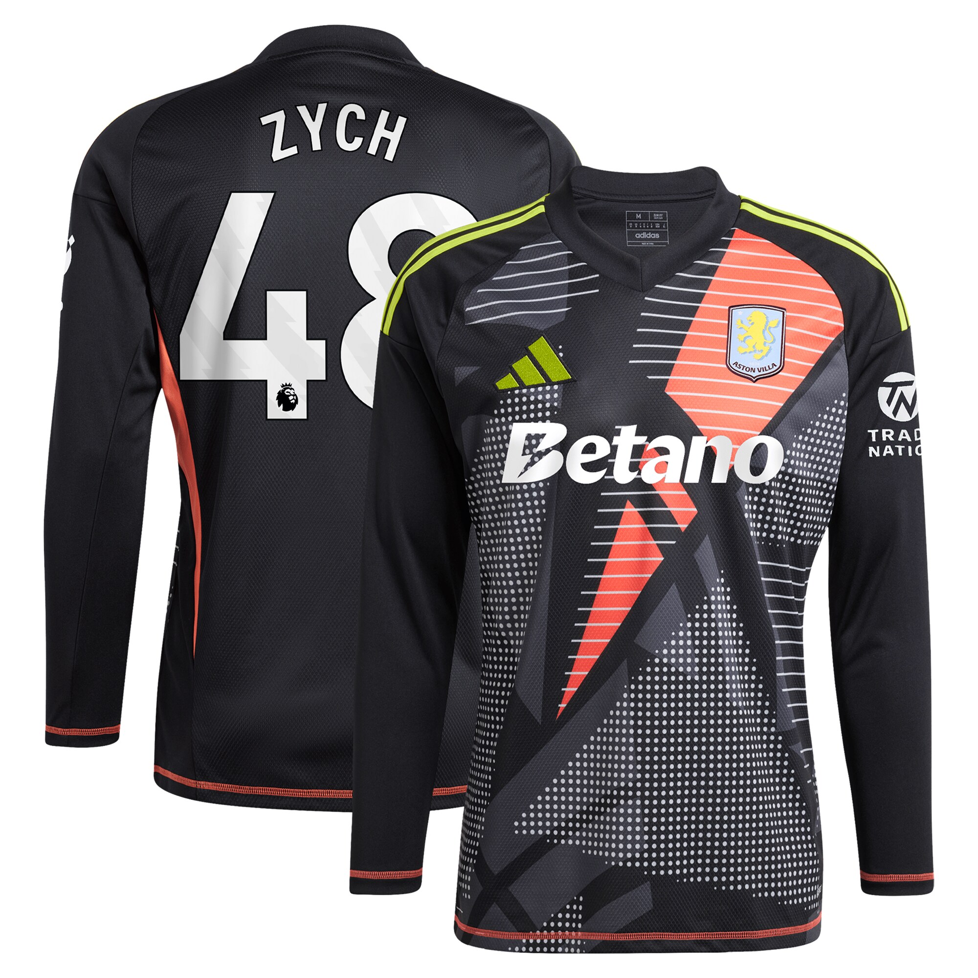 aston villa adidas goalkeeper shirt 2024-25 – long sleeve with zych 48 printing – 202153090 Collection | Official Aston Villa Shirts