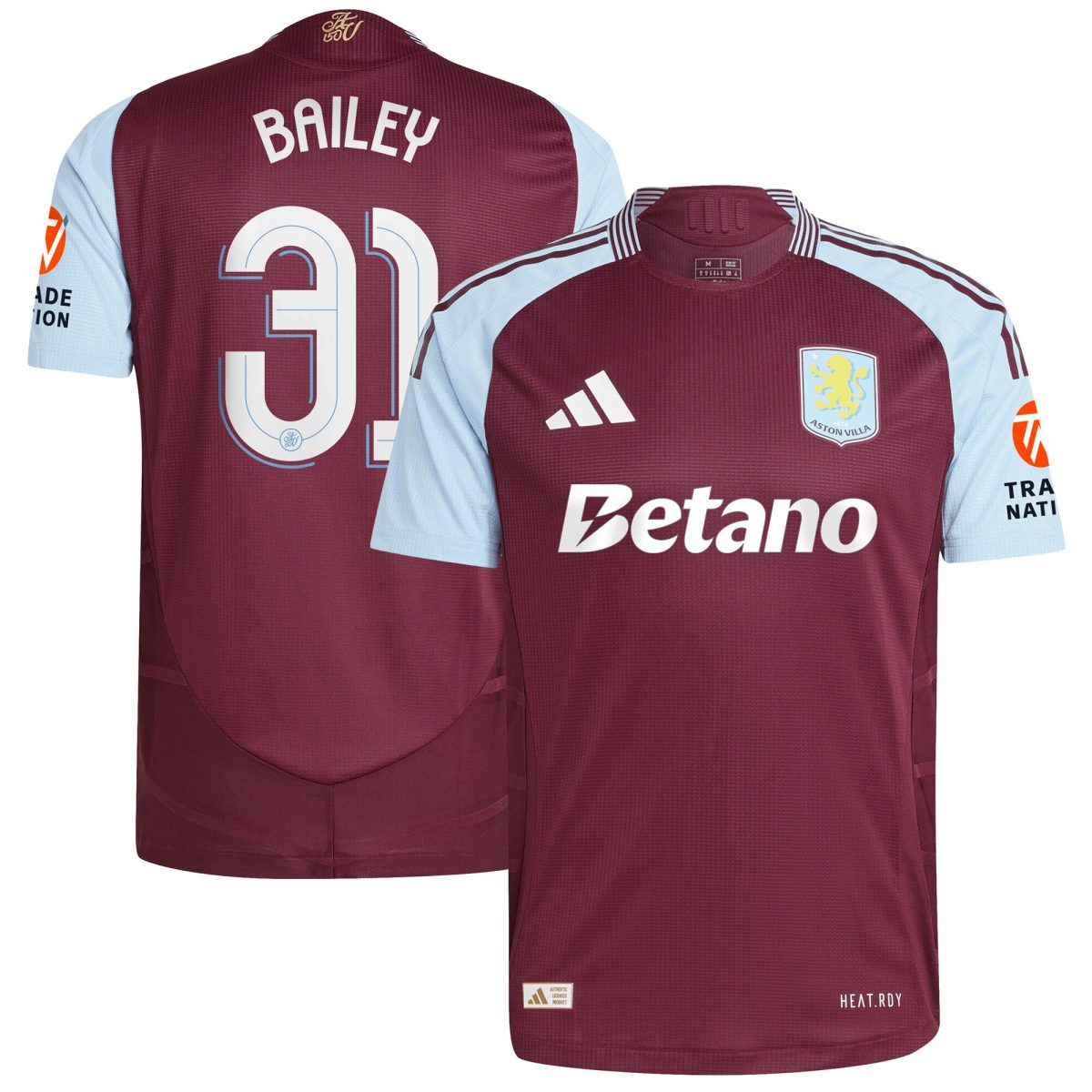 aston villa adidas home authentic shirt 2024-25 with bailey 31 cup printing Collection | Official Aston Villa Shirts
