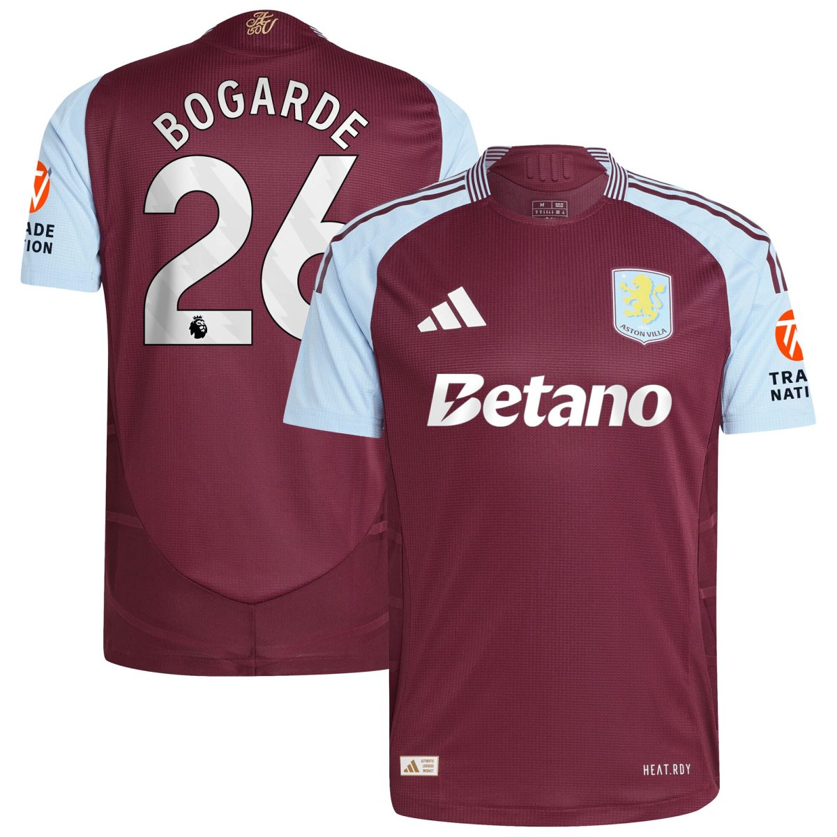aston villa adidas home authentic shirt 2024-25 with bogarde 26 printing Collection | Official Aston Villa Shirts