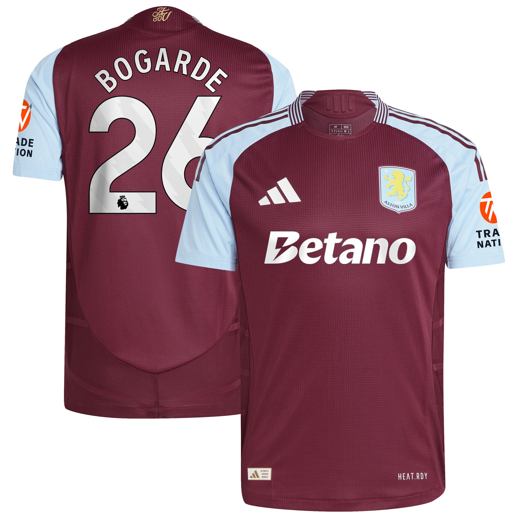 aston villa adidas home authentic shirt 2024-25 with bogarde 26 printing Collection | Official Aston Villa Shirts