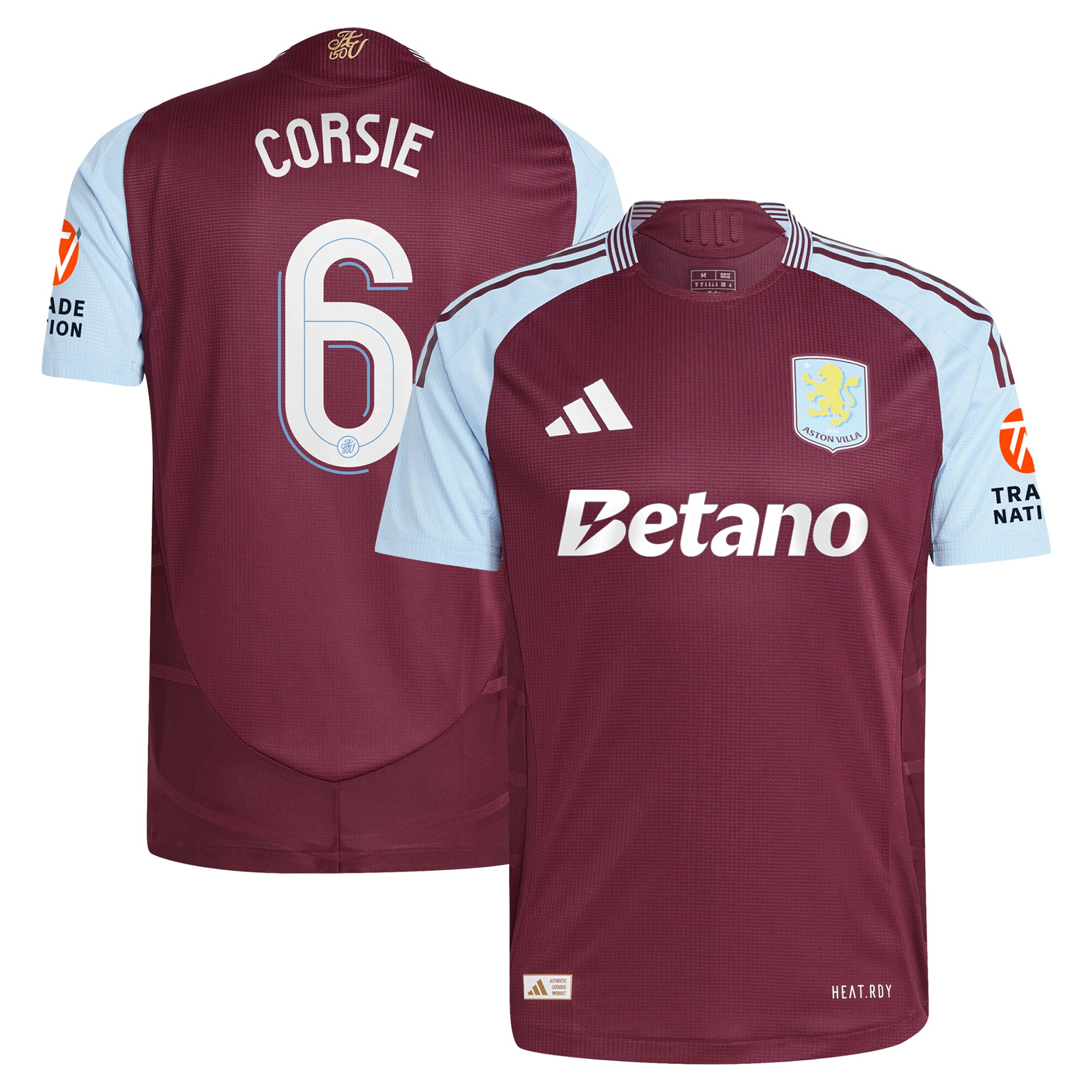 aston villa adidas home authentic shirt 2024-25 with corsie 6 cup printing Collection | Official Aston Villa Shirts