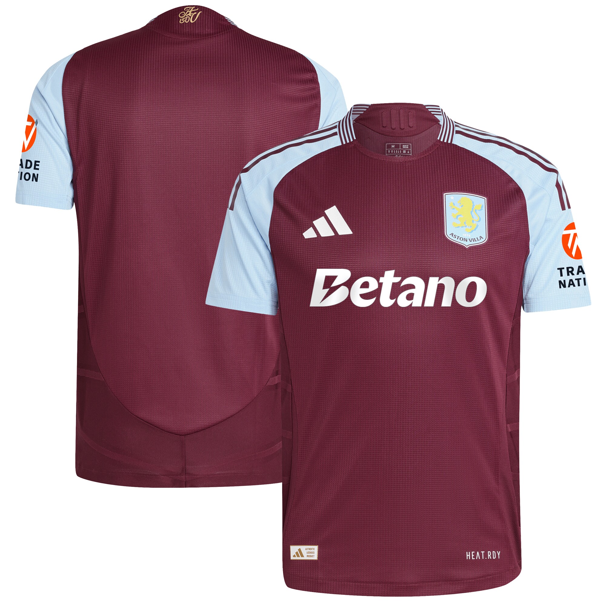 aston villa adidas home authentic shirt 2024-25 with custom printing Collection | Official Aston Villa Shirts