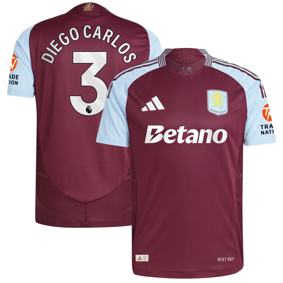 aston villa adidas home authentic shirt 2024-25 with diego carlos 3 printing Collection | Official Aston Villa Shirts