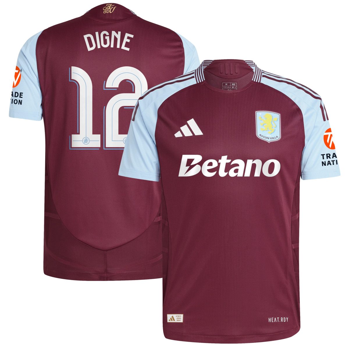 aston villa adidas home authentic shirt 2024-25 with digne 12 cup printing Collection | Official Aston Villa Shirts