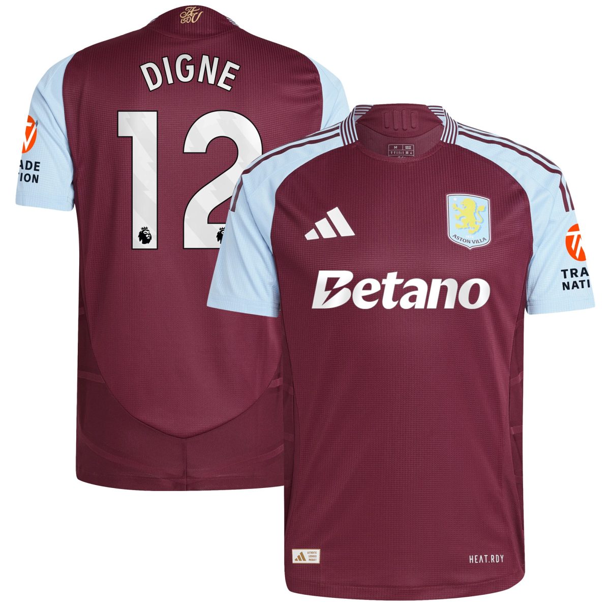 aston villa adidas home authentic shirt 2024-25 with digne 12 printing Collection | Official Aston Villa Shirts