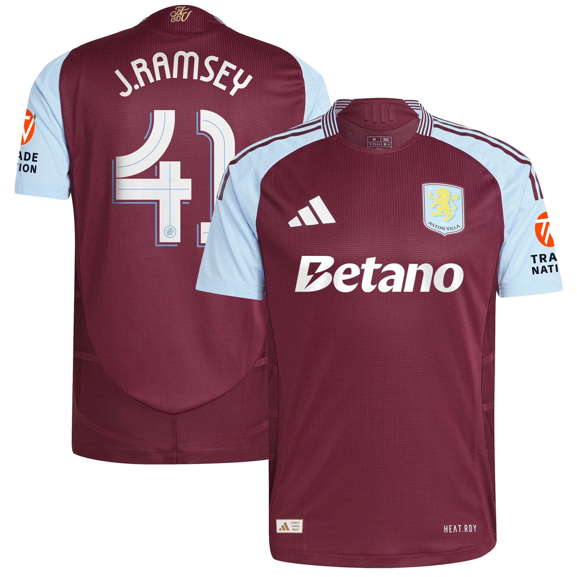 aston villa adidas home authentic shirt 2024-25 with j. ramsey 41 cup printing Collection | Official Aston Villa Shirts