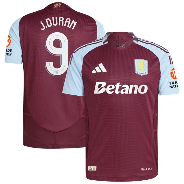 aston villa adidas home authentic shirt 2024-25 with j.duran 9 cup printing Collection | Official Aston Villa Shirts