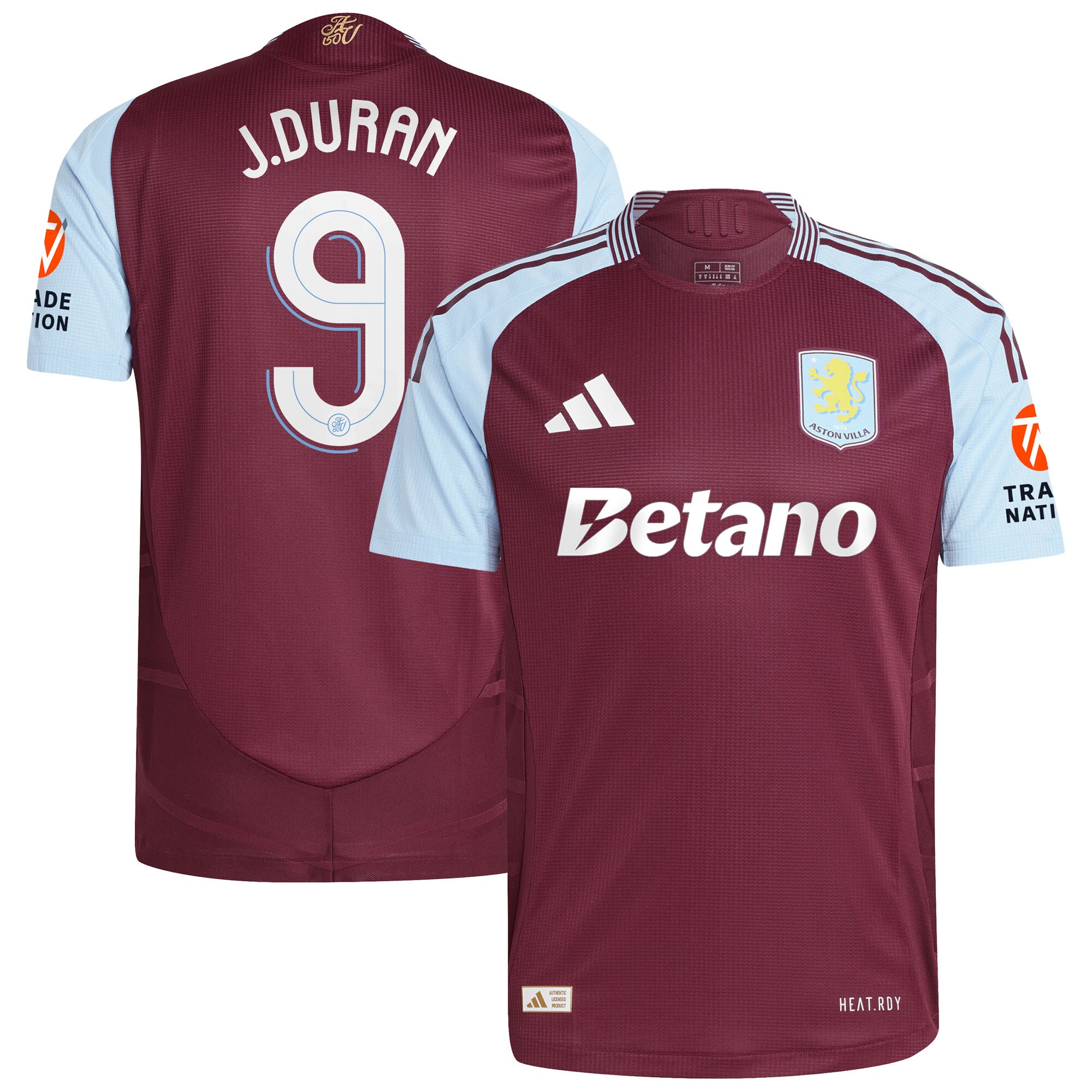 aston villa adidas home authentic shirt 2024-25 with j.duran 9 cup printing Collection | Official Aston Villa Shirts