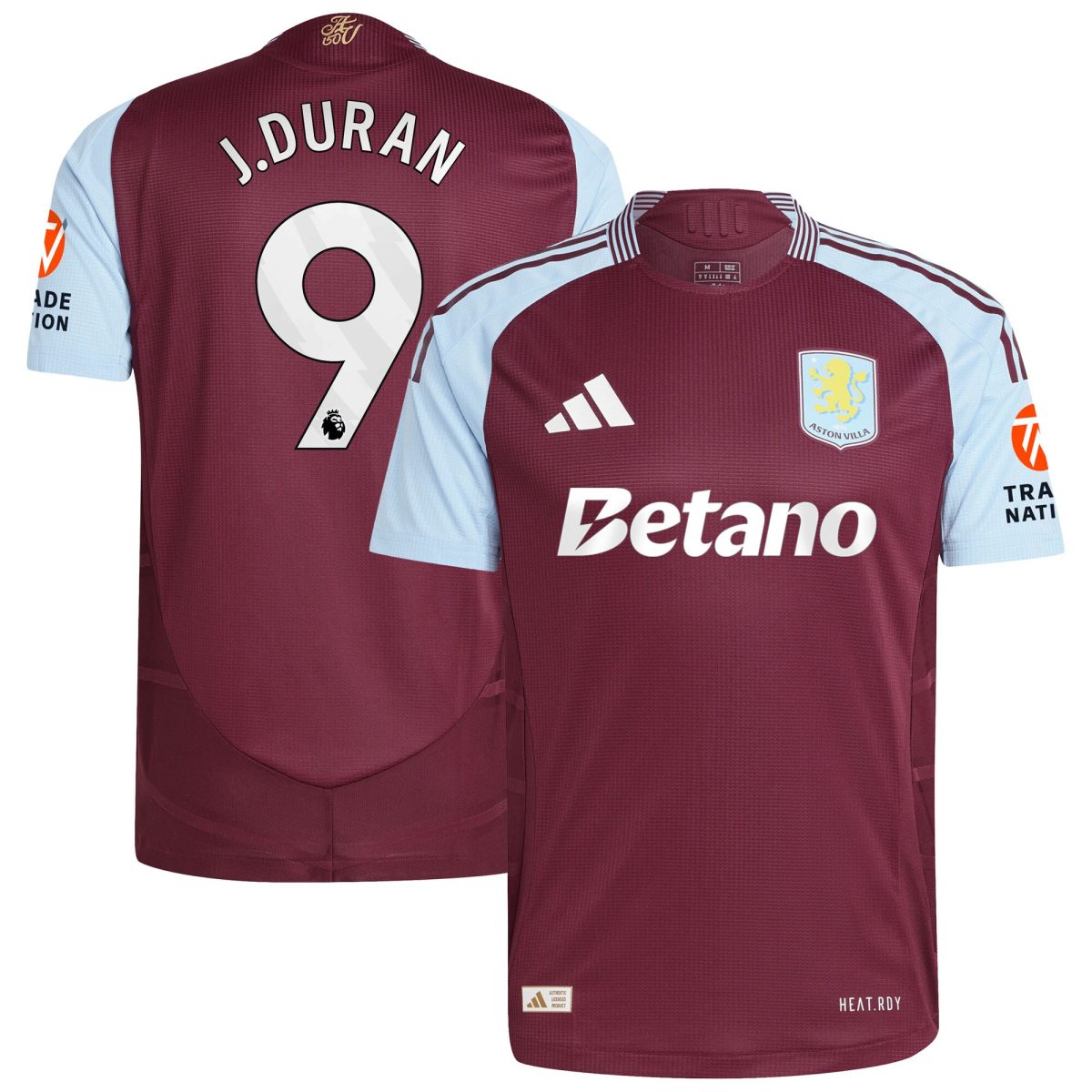 aston villa adidas home authentic shirt 2024-25 with j.duran 9 printing Collection | Official Aston Villa Shirts