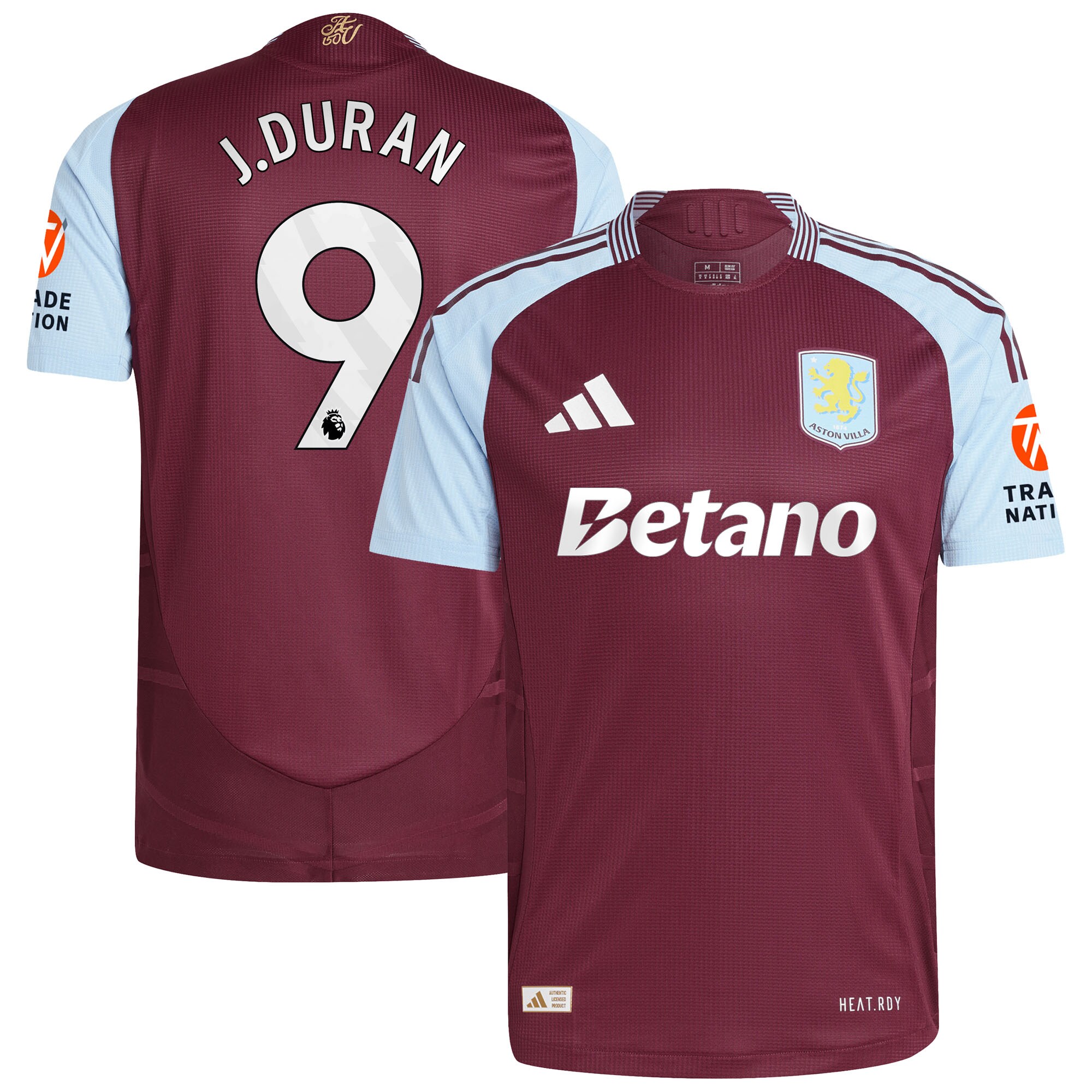 aston villa adidas home authentic shirt 2024-25 with j.duran 9 printing Collection | Official Aston Villa Shirts