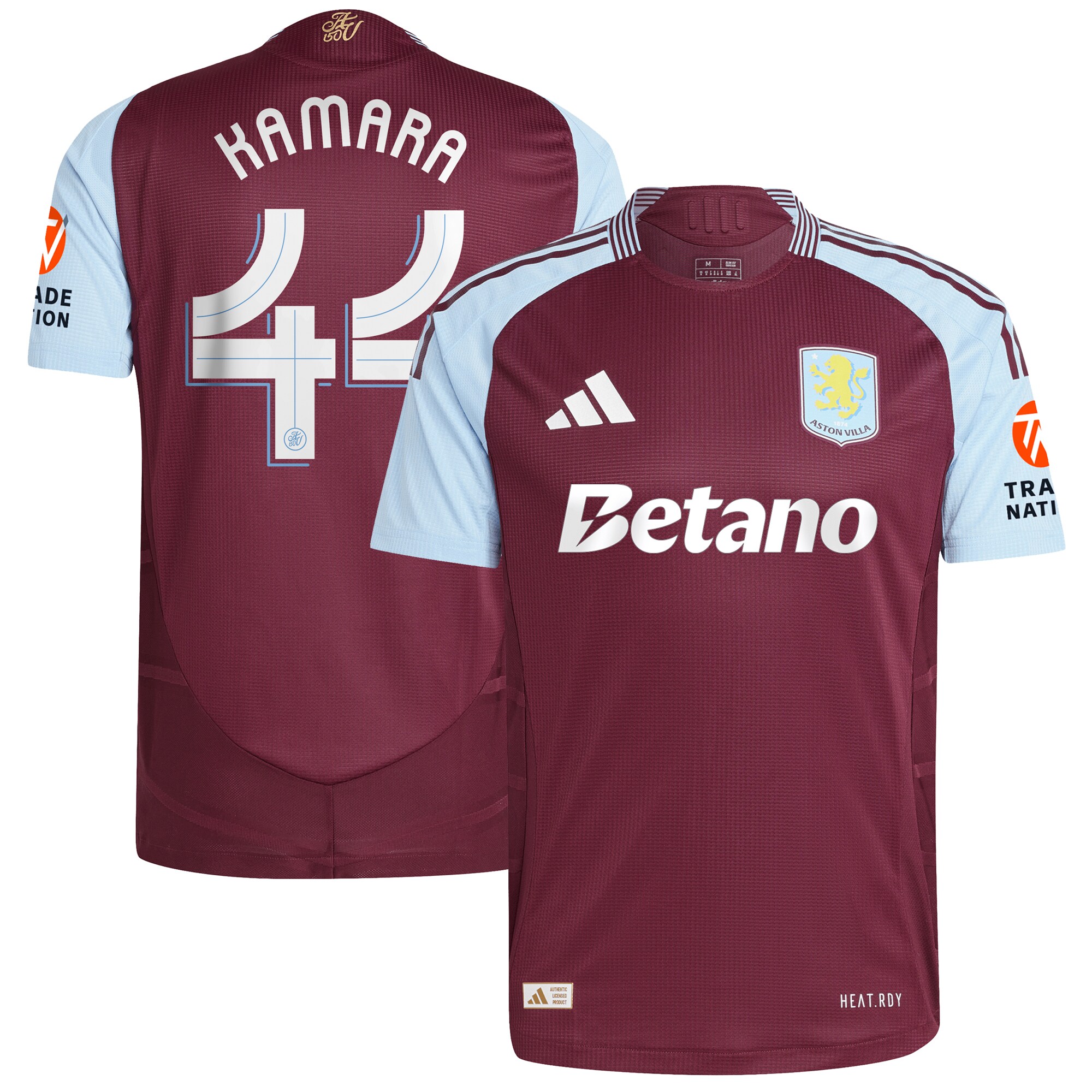 aston villa adidas home authentic shirt 2024-25 with kamara 44 cup printing Collection | Official Aston Villa Shirts