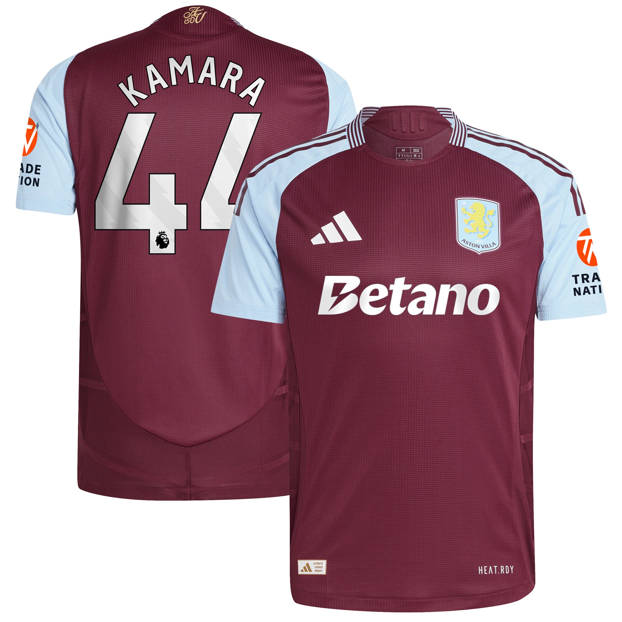 aston villa adidas home authentic shirt 2024-25 with kamara 44 printing Collection | Official Aston Villa Shirts