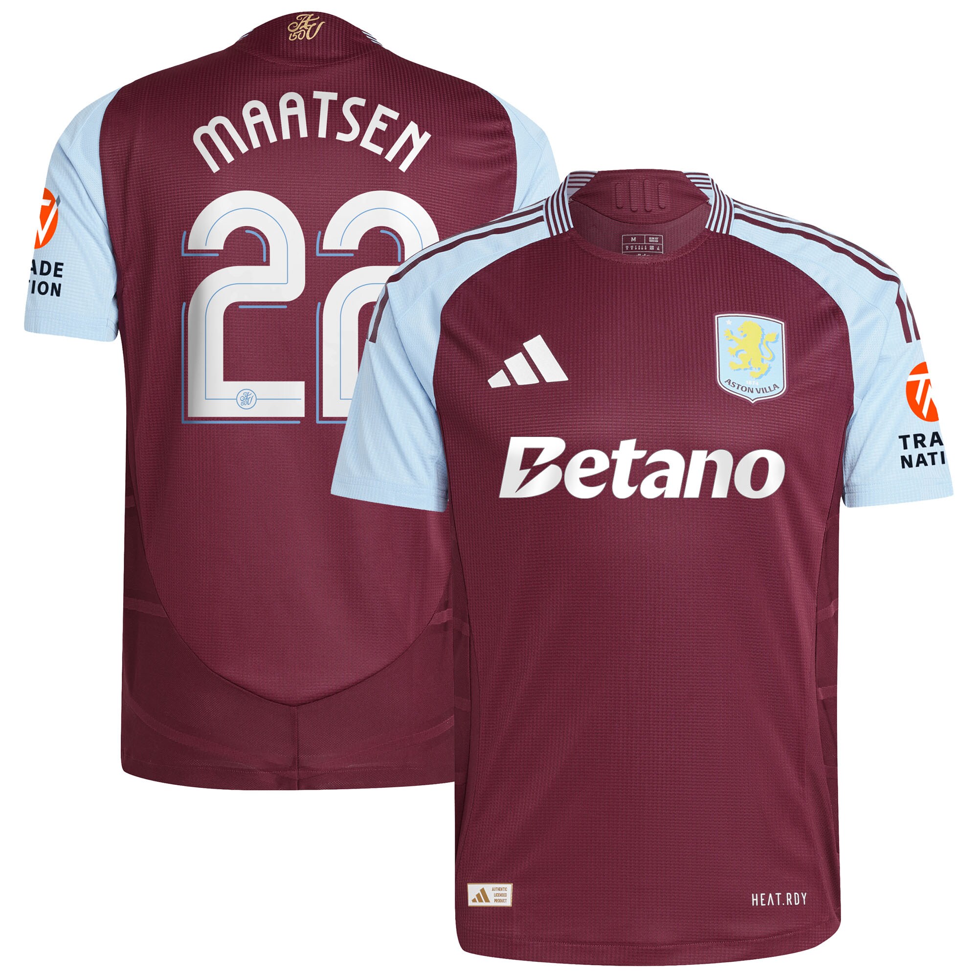 aston villa adidas home authentic shirt 2024-25 with maatsen 22 cup printing Collection | Official Aston Villa Shirts