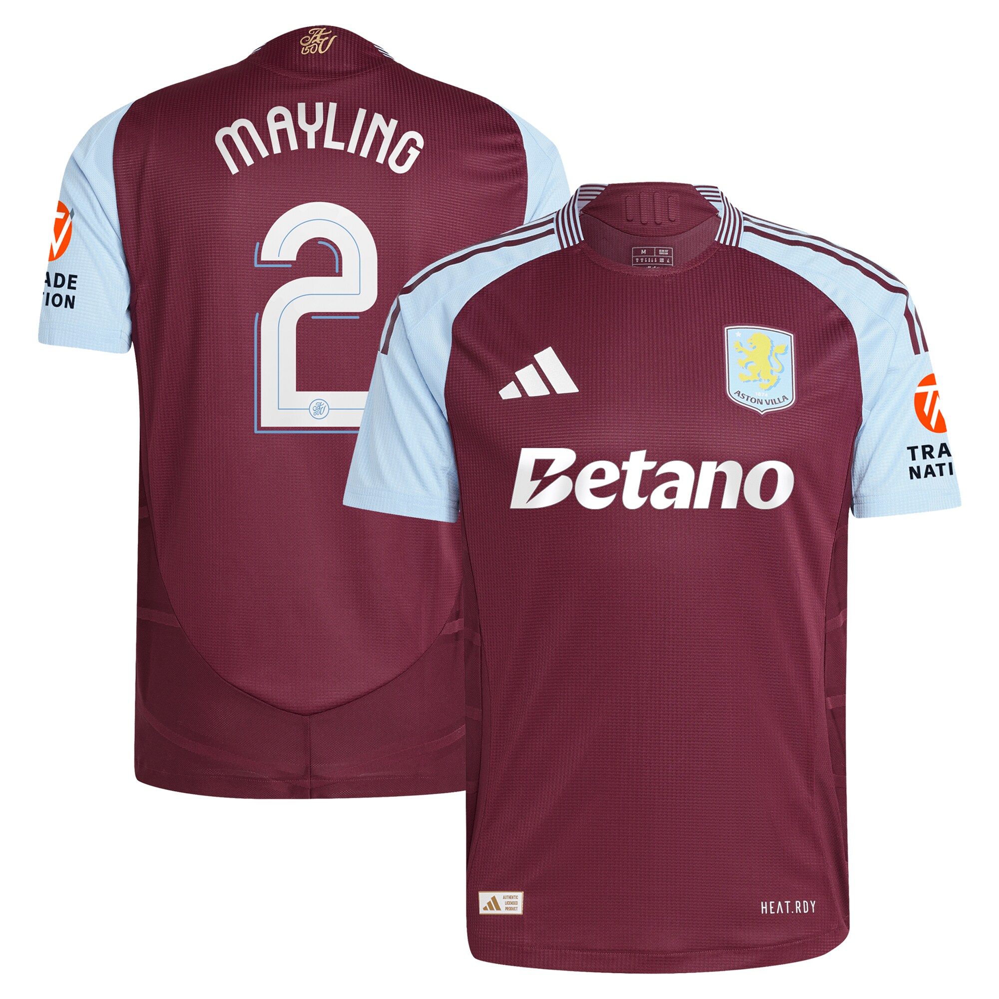 aston villa adidas home authentic shirt 2024-25 with mayling 2 cup printing Collection | Official Aston Villa Shirts