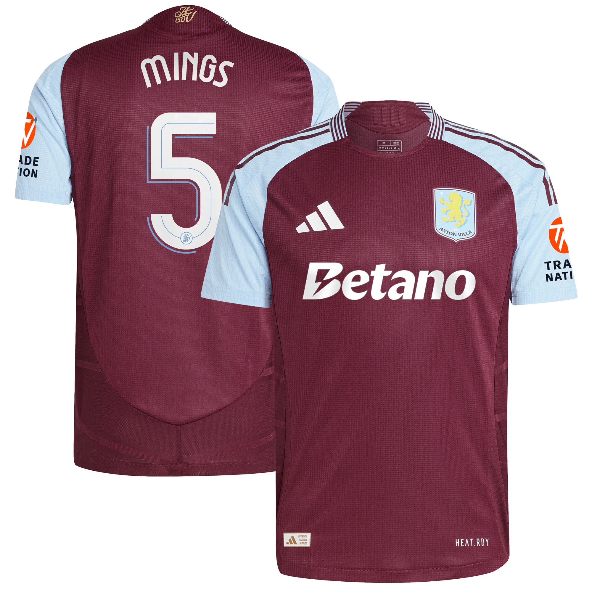 aston villa adidas home authentic shirt 2024-25 with mings 5 cup printing Collection | Official Aston Villa Shirts