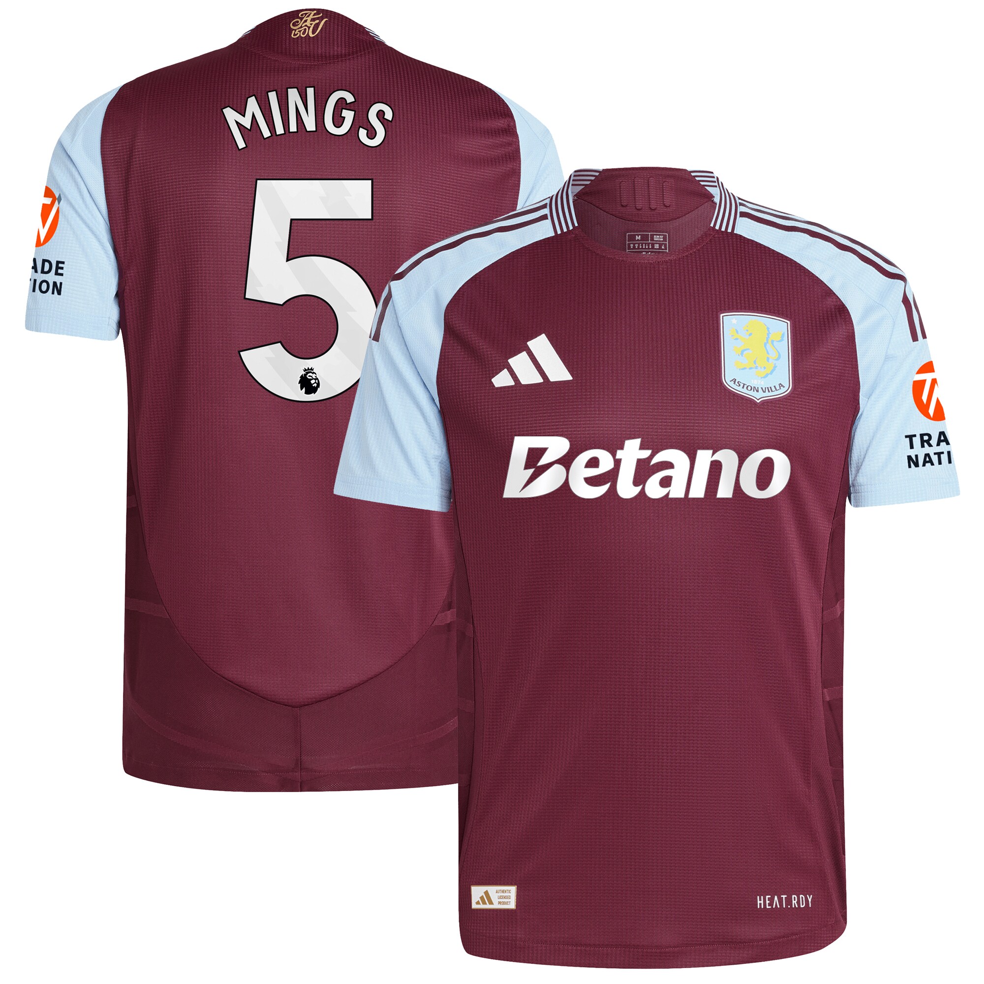 aston villa adidas home authentic shirt 2024-25 with mings 5 printing Collection | Official Aston Villa Shirts